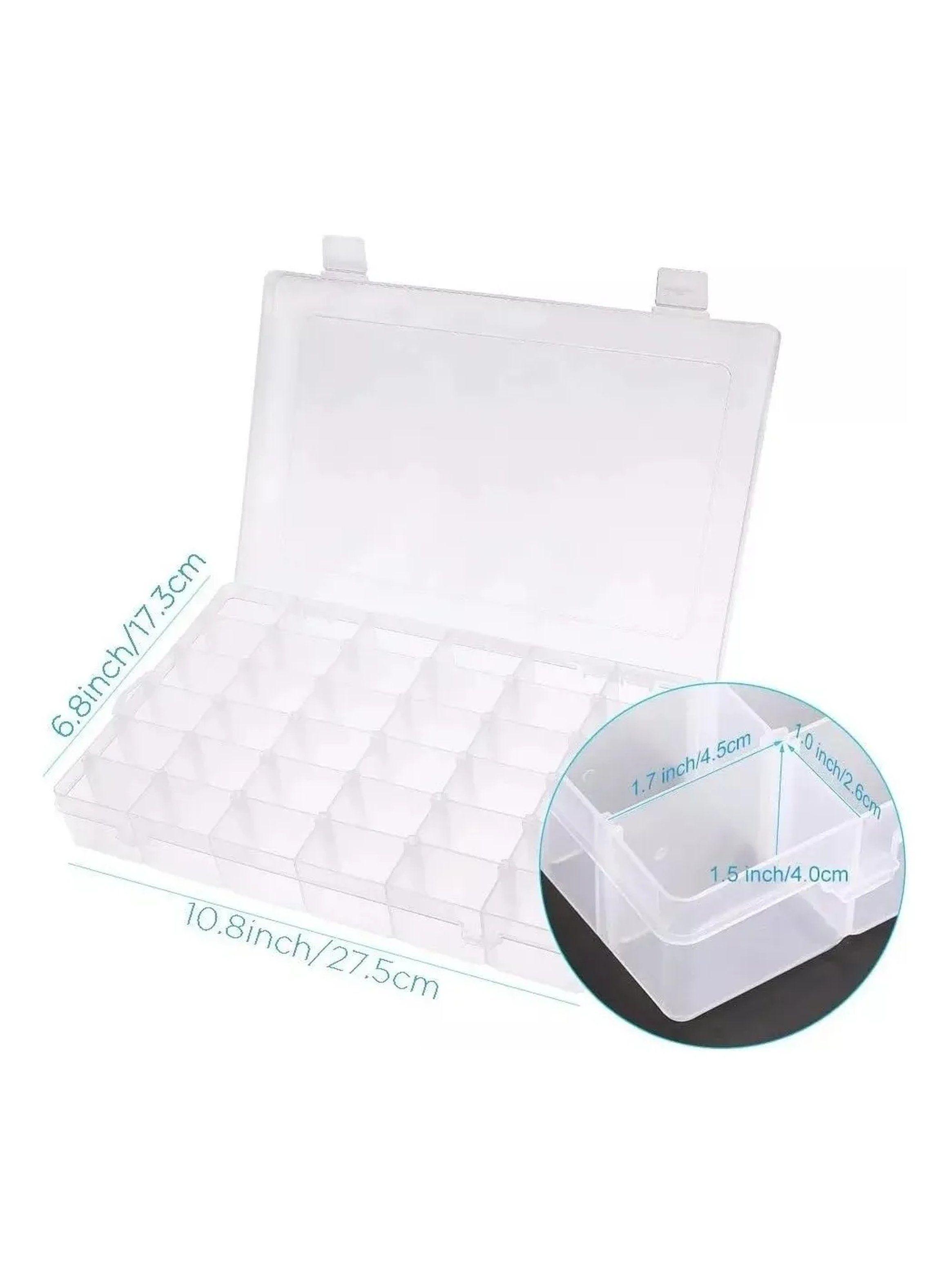 Caja de Almacenamiento con Divisiones Ajustables Plástico Transparente 2 Piezas-5