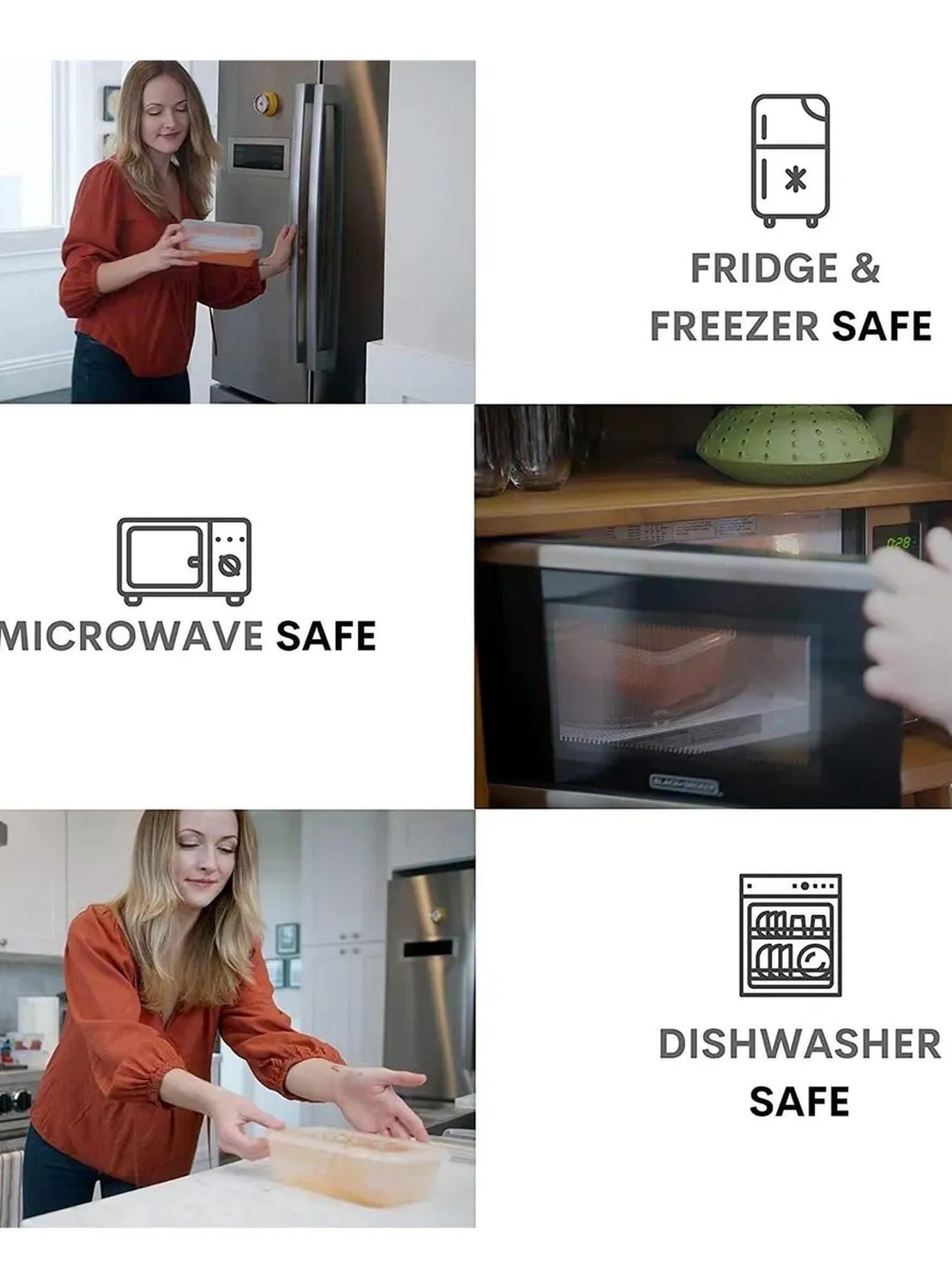 Contenedores Herméticos de Almacenamiento Plástico Transparente 24 Piezas A Prueba de Fugas-3