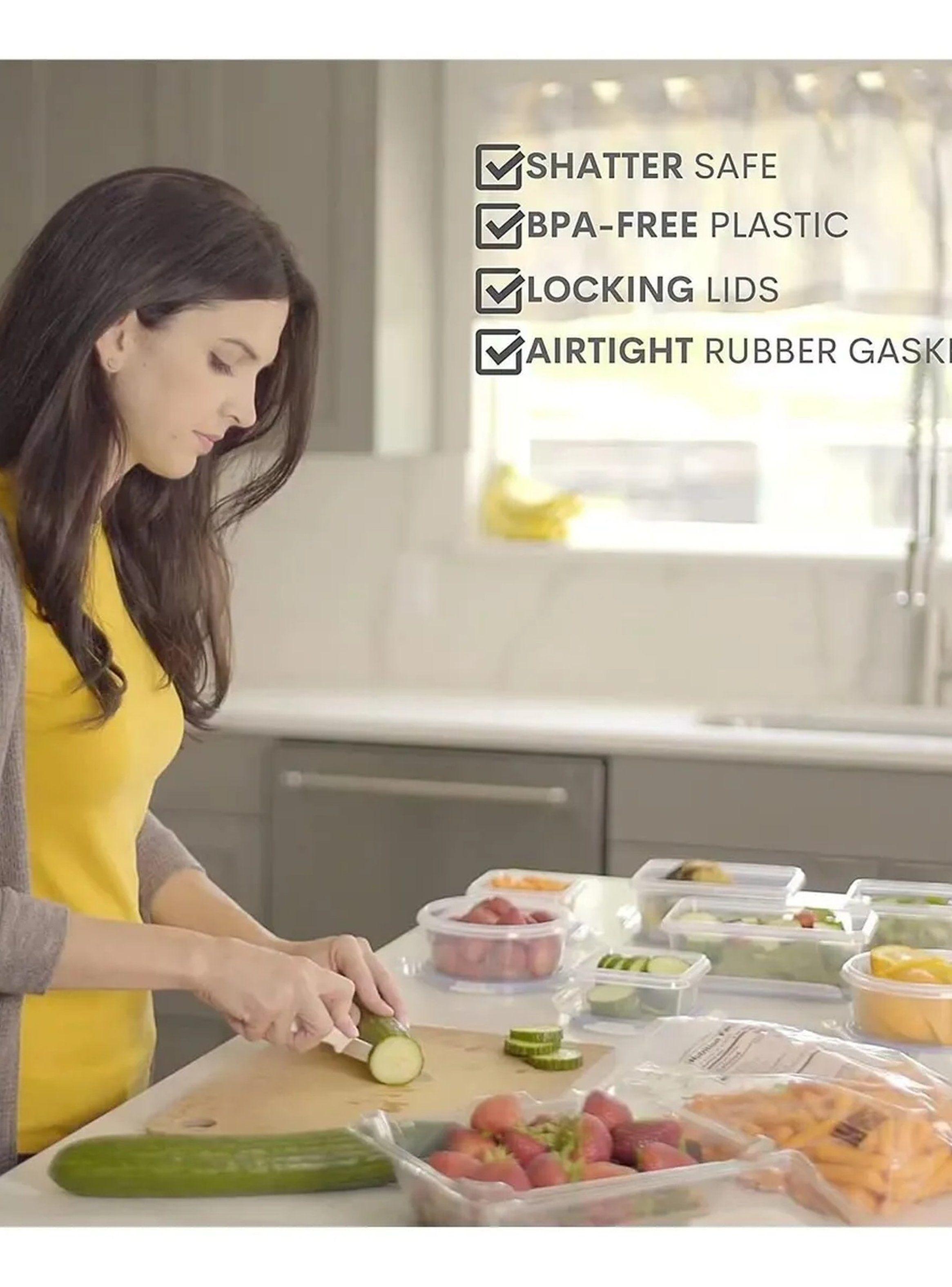 Contenedores Herméticos de Almacenamiento Plástico Transparente 24 Piezas A Prueba de Fugas-4