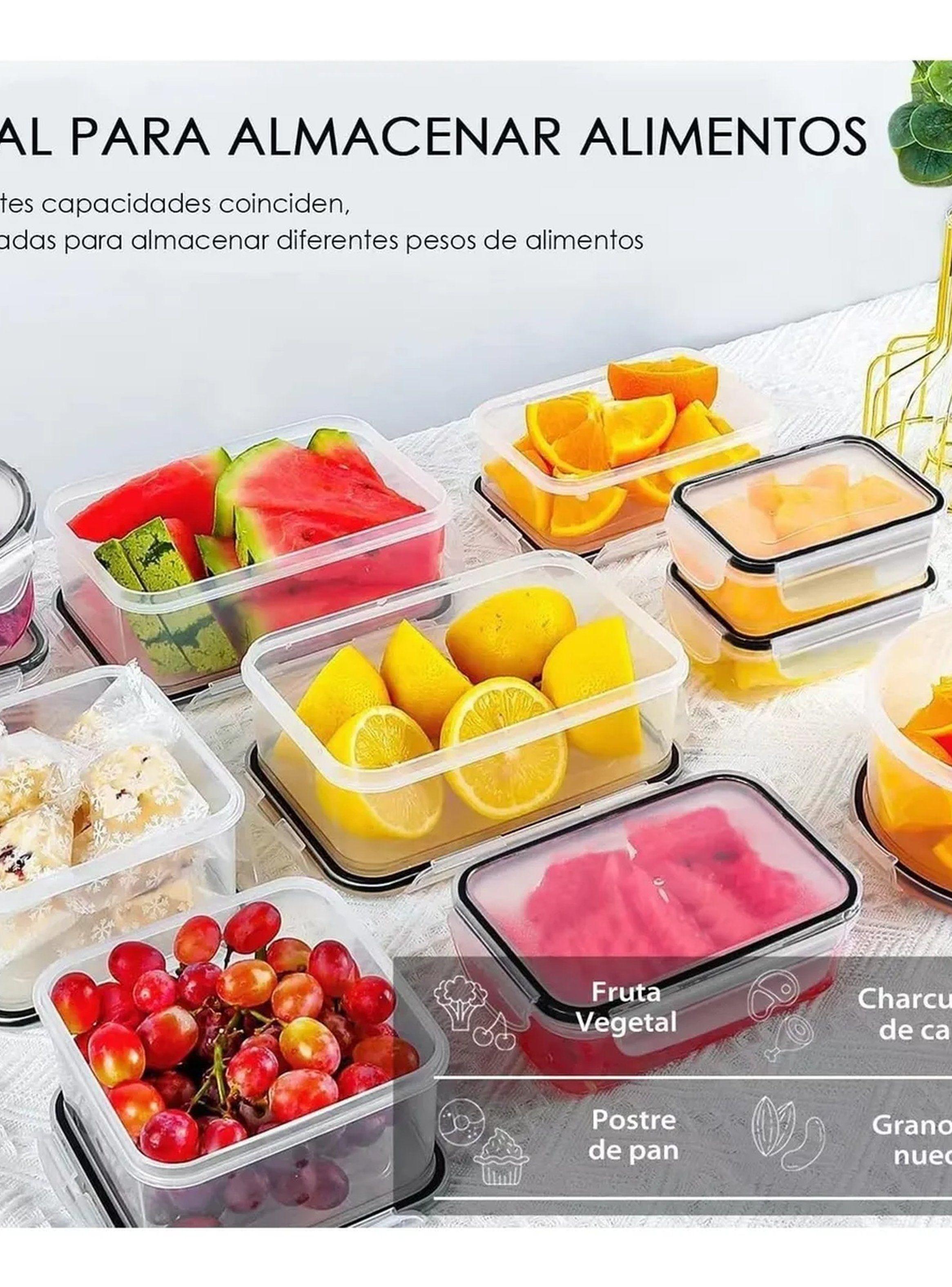 Contenedores Herméticos de Almacenamiento Plástico Transparente 24 Piezas A Prueba de Fugas-5