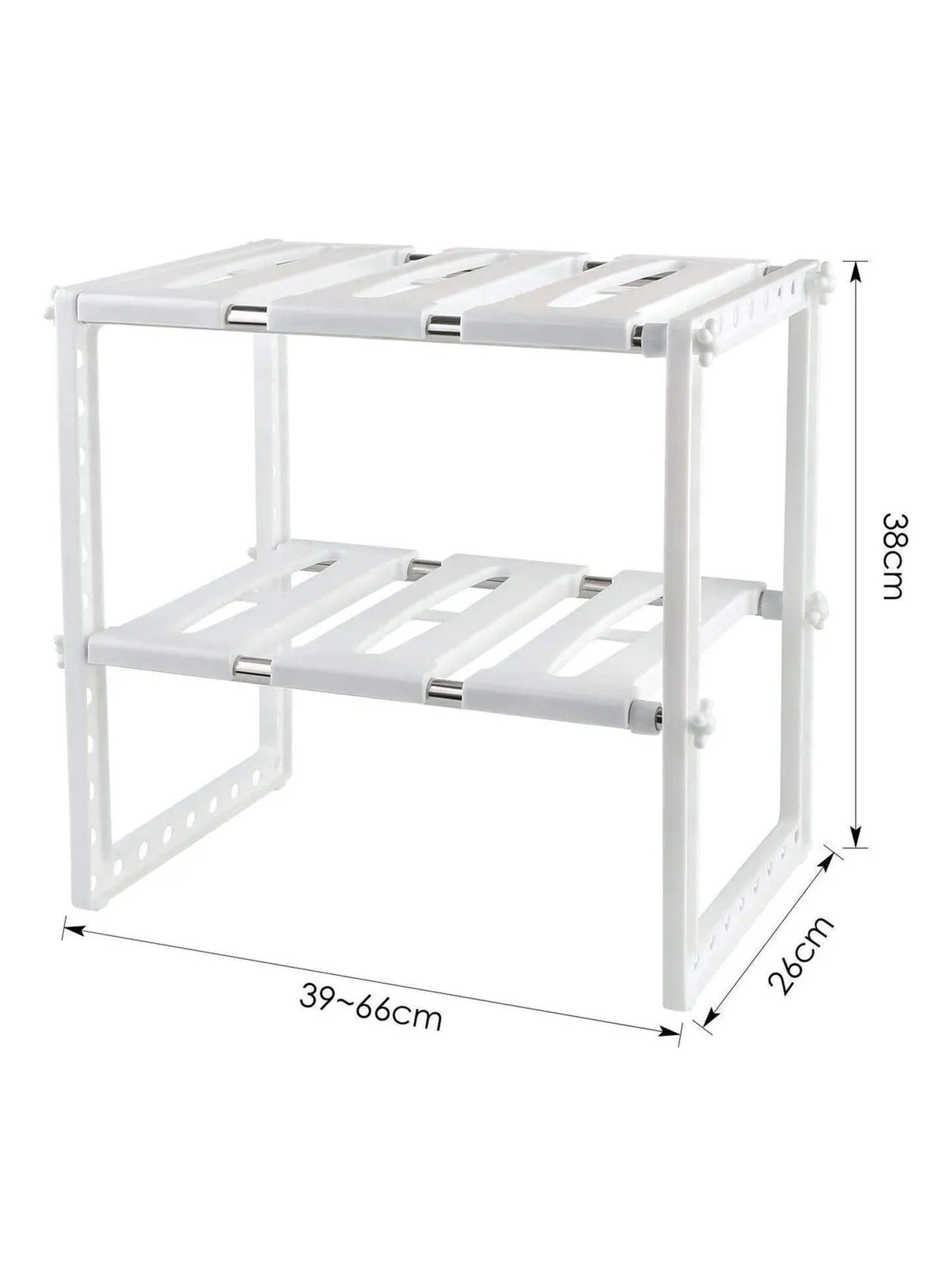 Estante Ajustable Multiuso Plástico Blanco Cocina y Baño-3