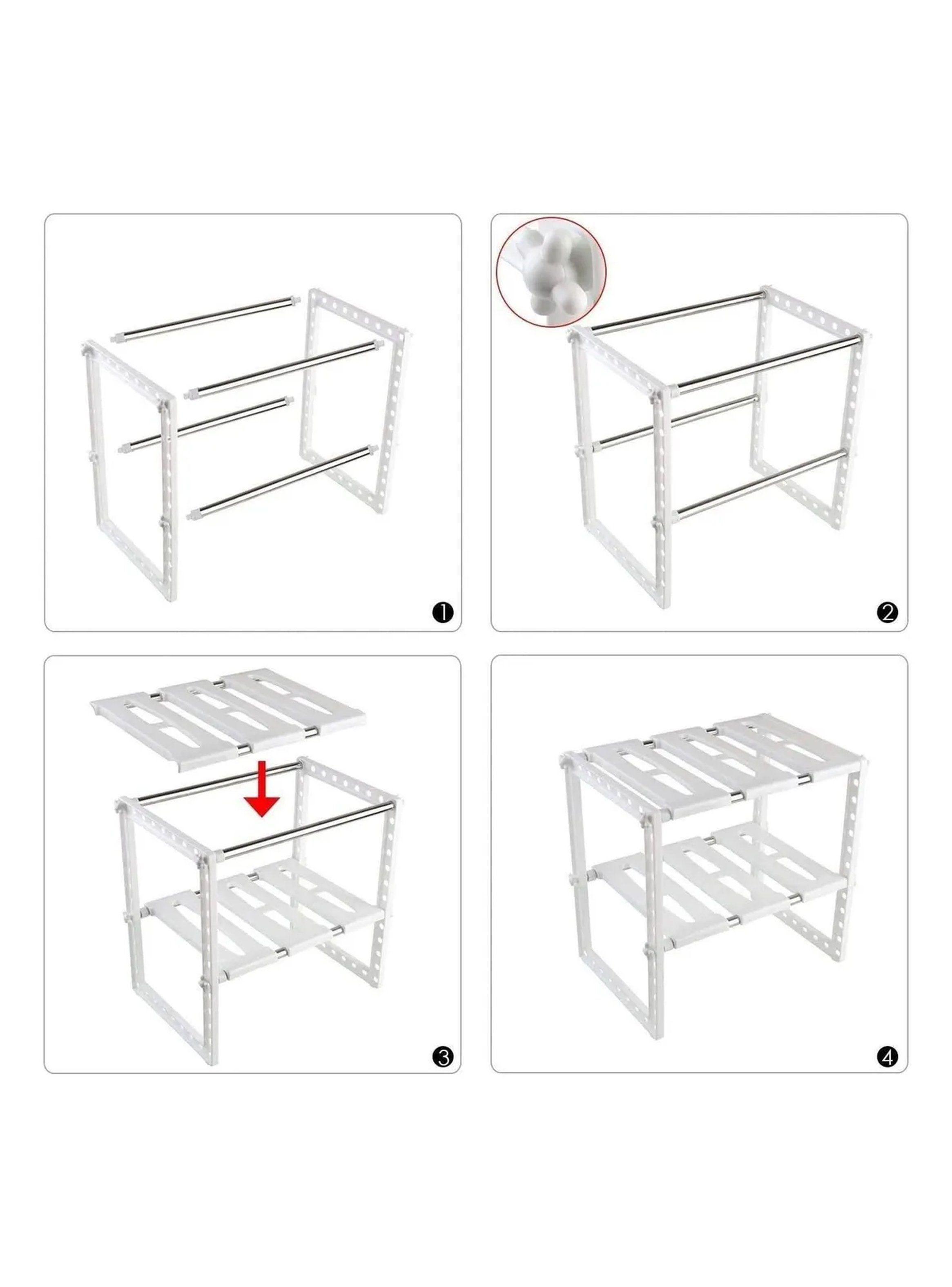 Estante Ajustable Multiuso Plástico Blanco Cocina y Baño-7