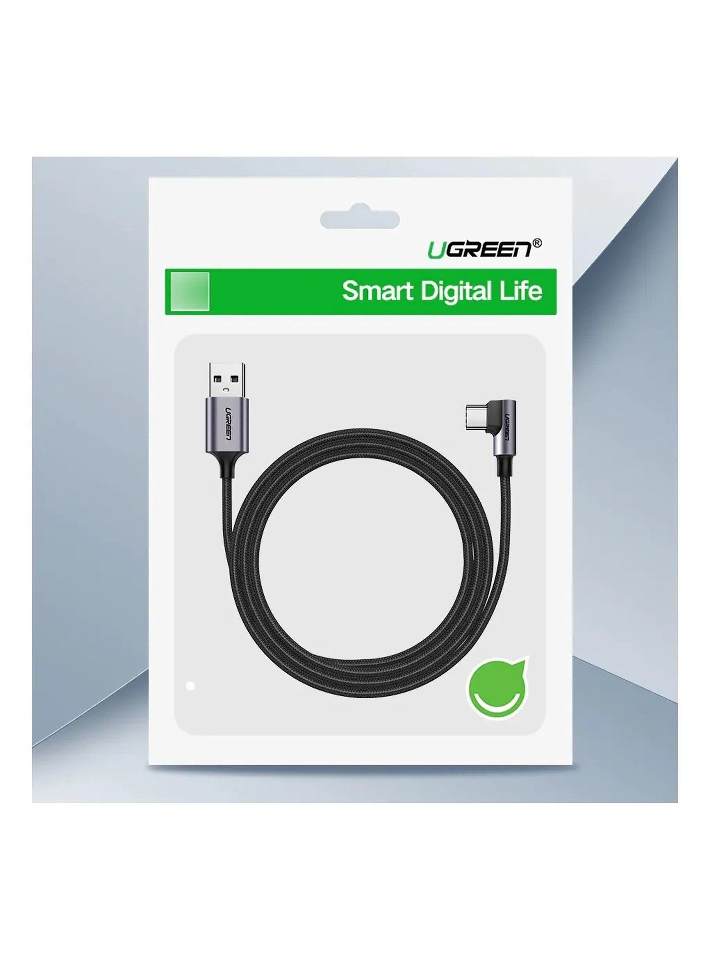 Cable USB Tipo C Nylon Trenzado 90° 1 Metro-1