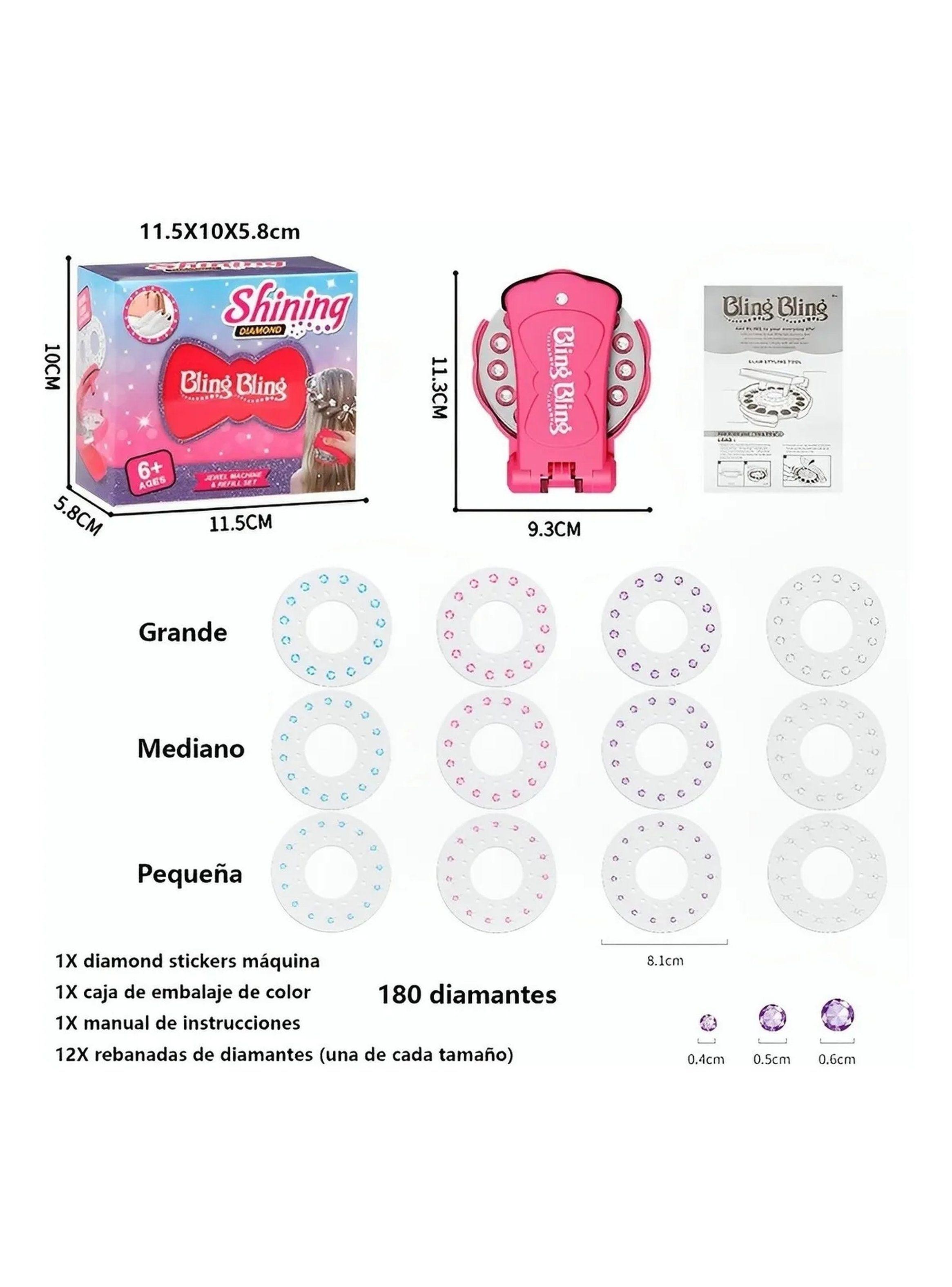 Máquina Aplicadora de Diamantes para el Pelo Manual Color Rosa-3