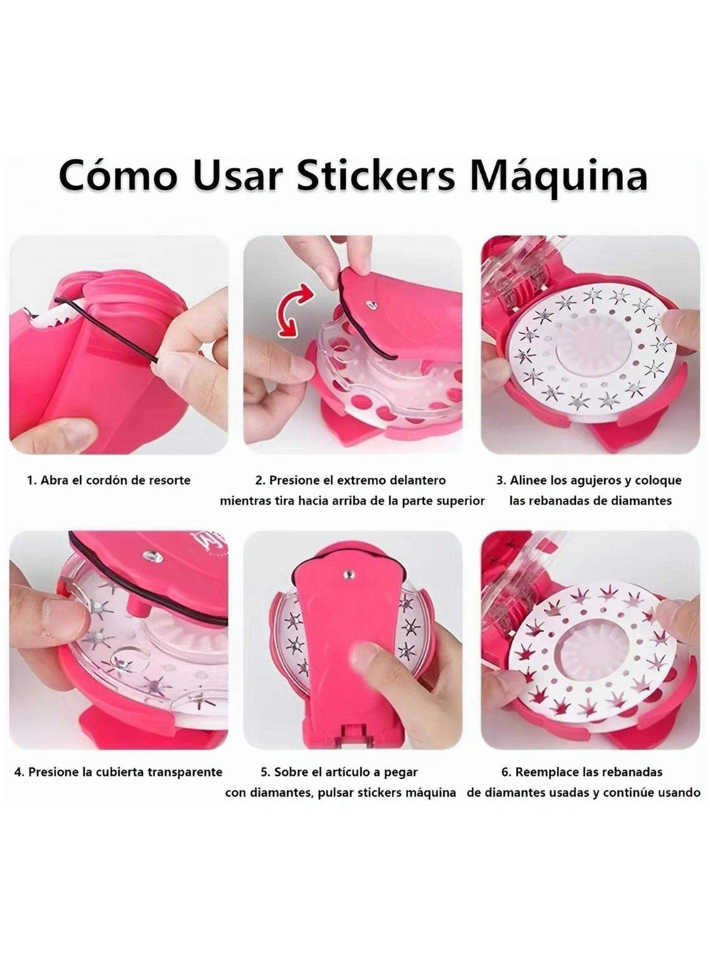 Máquina Aplicadora de Diamantes para el Pelo Manual Color Rosa-6
