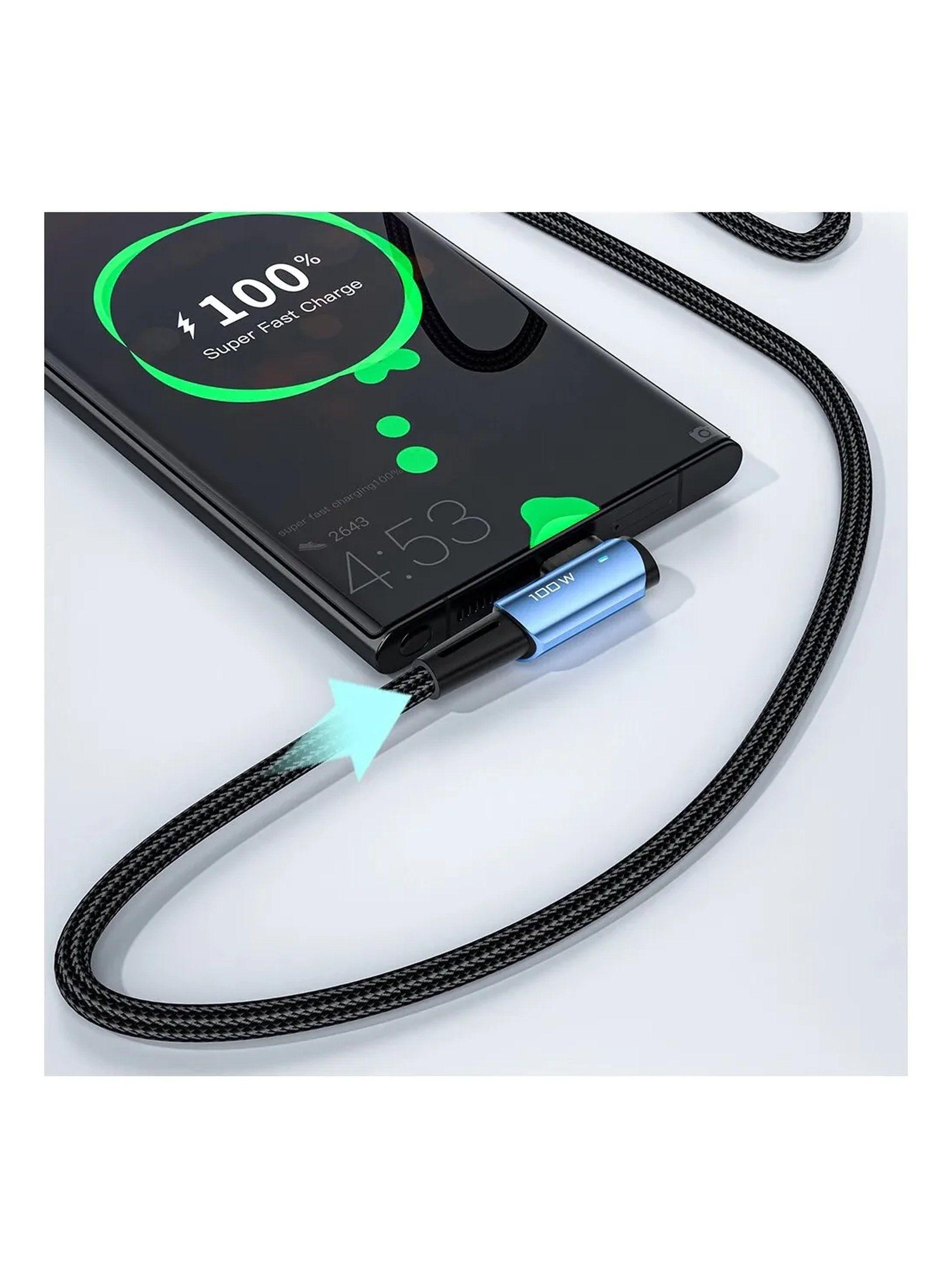 Cable USB-C Carga Rápida 100W Trenzado Diseño Flexible Negocio-3