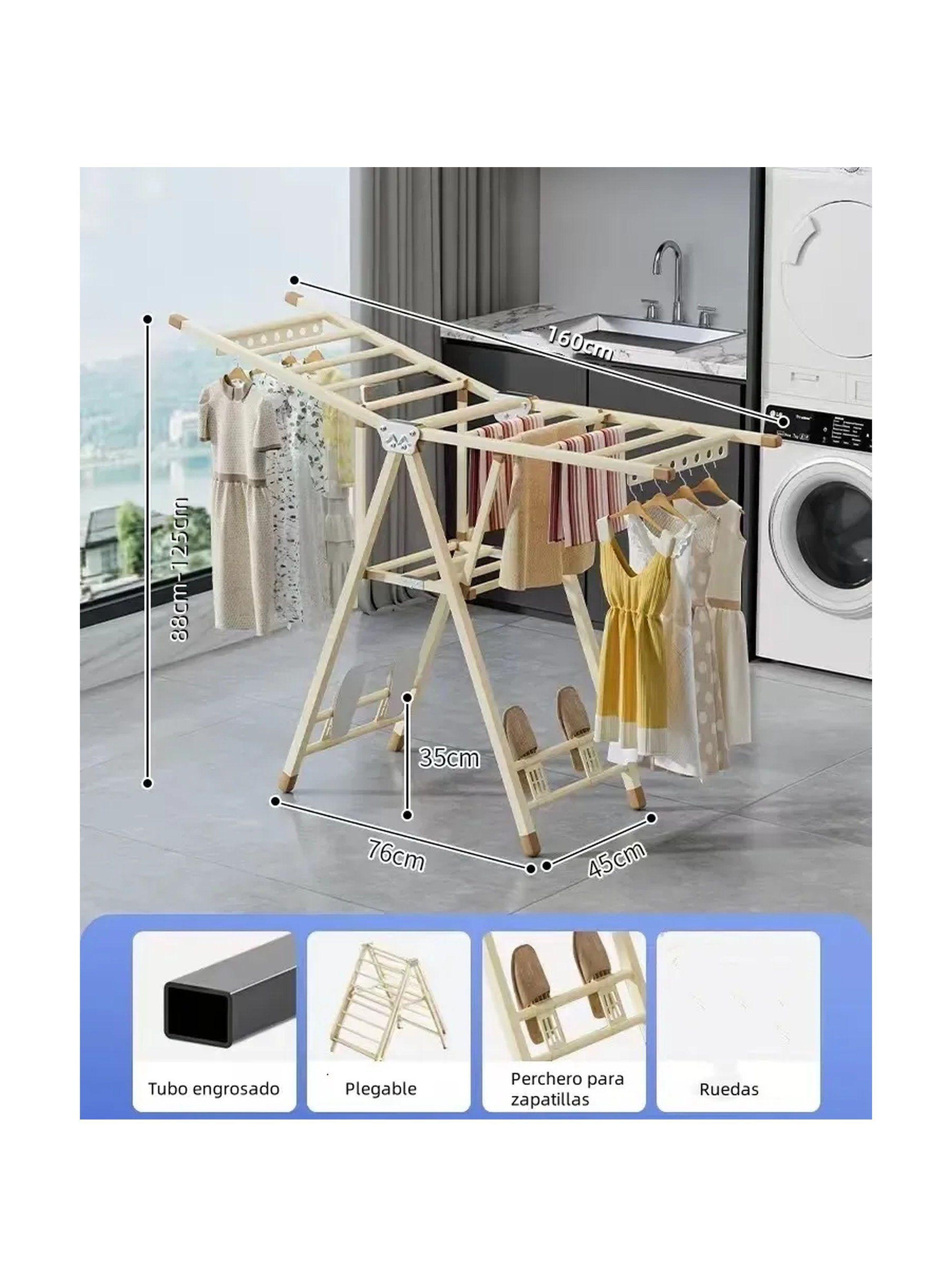 Tendedero Plegable Multifuncional Metal Beige-5