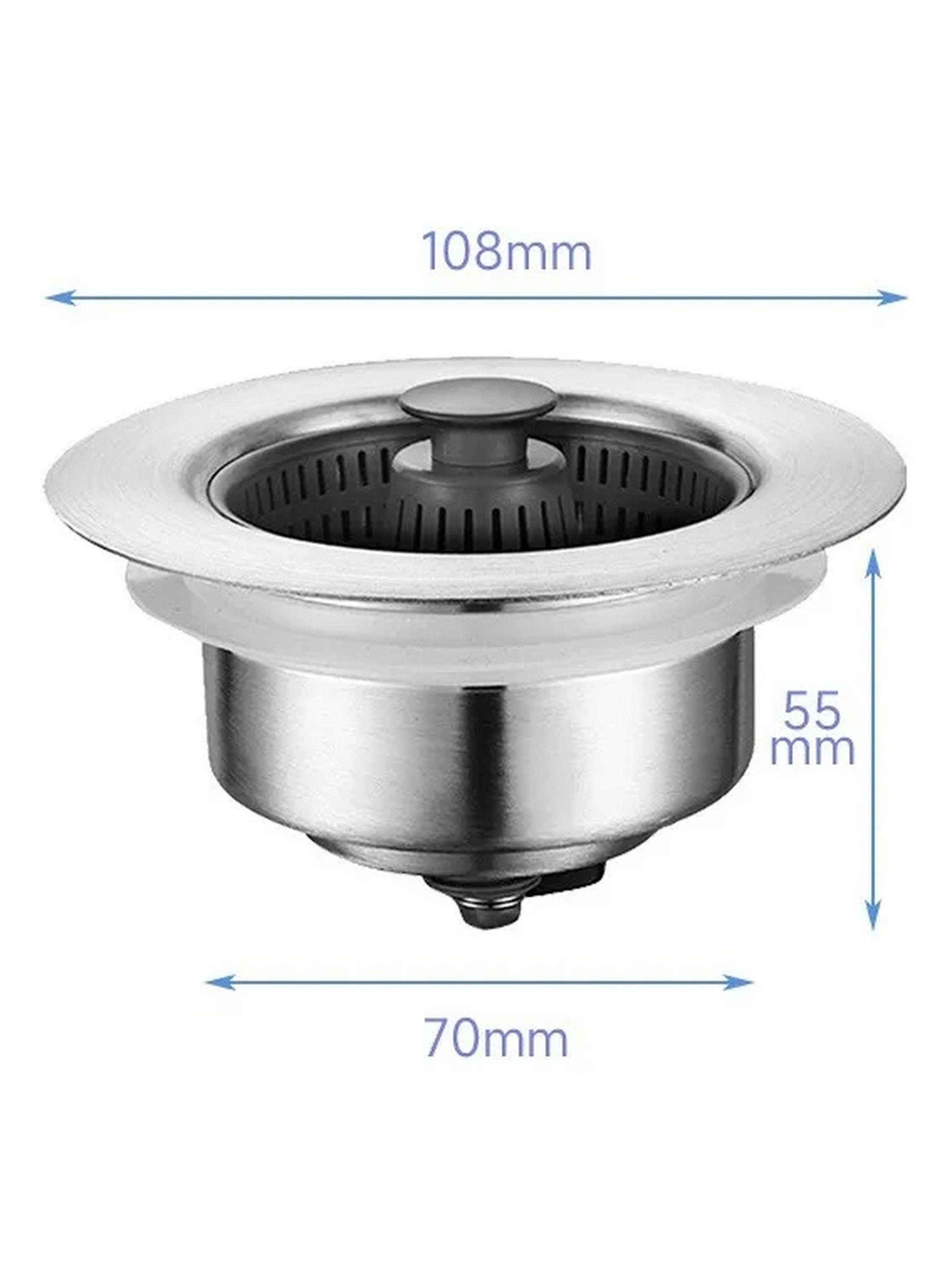 Colador de Fregadero Acero Inoxidable 304 con Cesta Extraíble 108mm-1