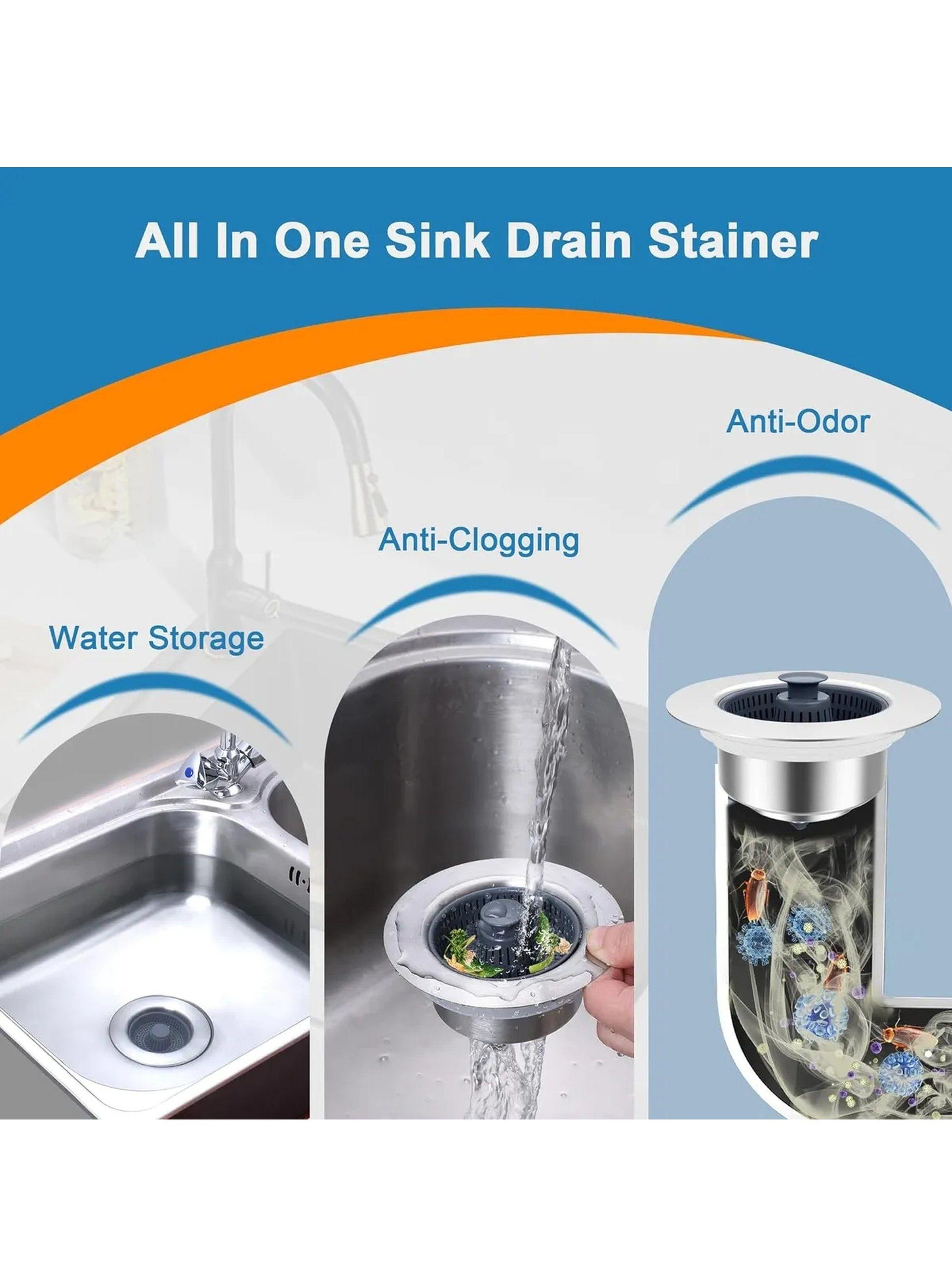 Colador de Fregadero Acero Inoxidable 304 con Cesta Extraíble 108mm-3