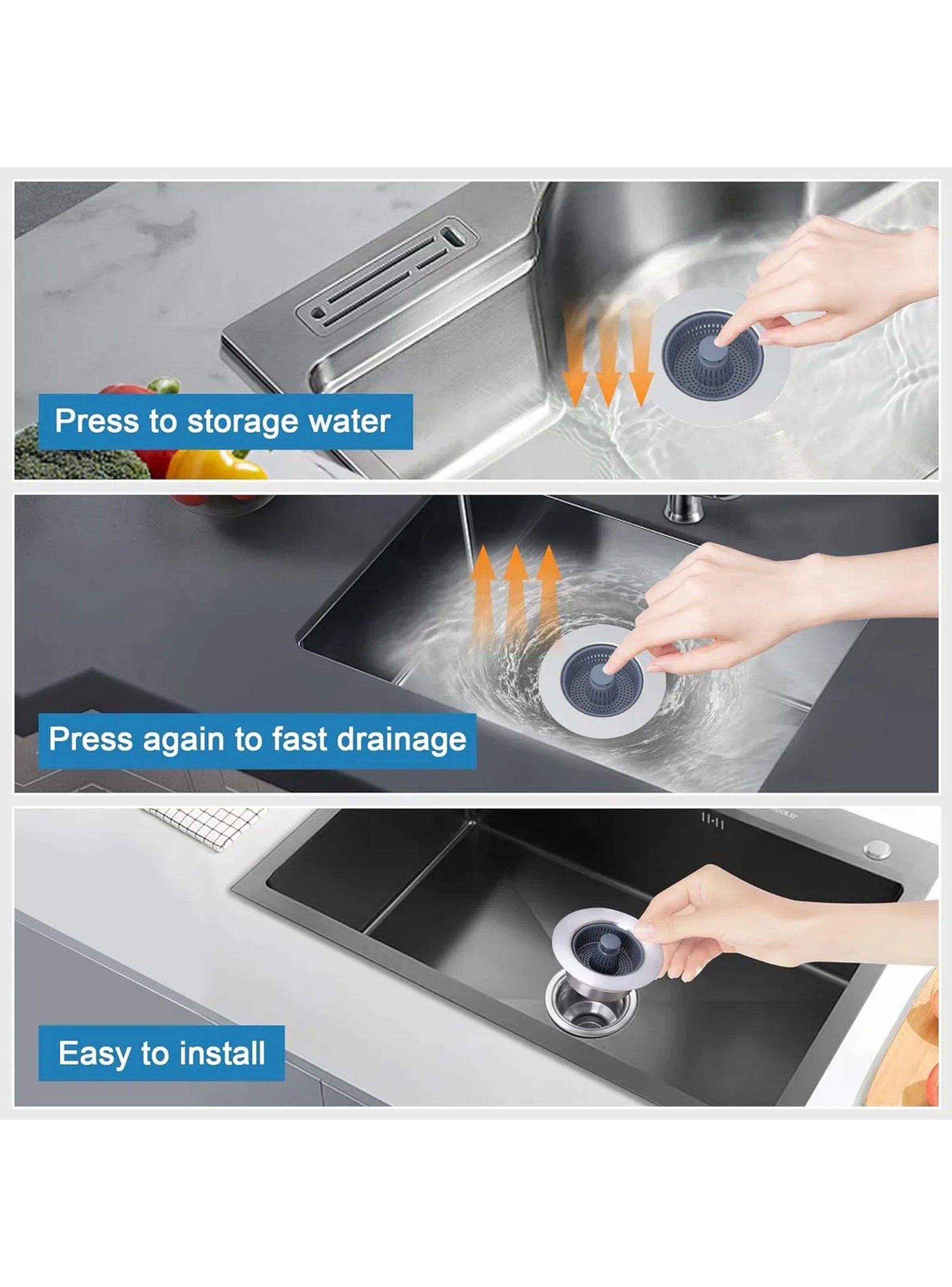 Colador de Fregadero Acero Inoxidable 304 con Cesta Extraíble 108mm-5