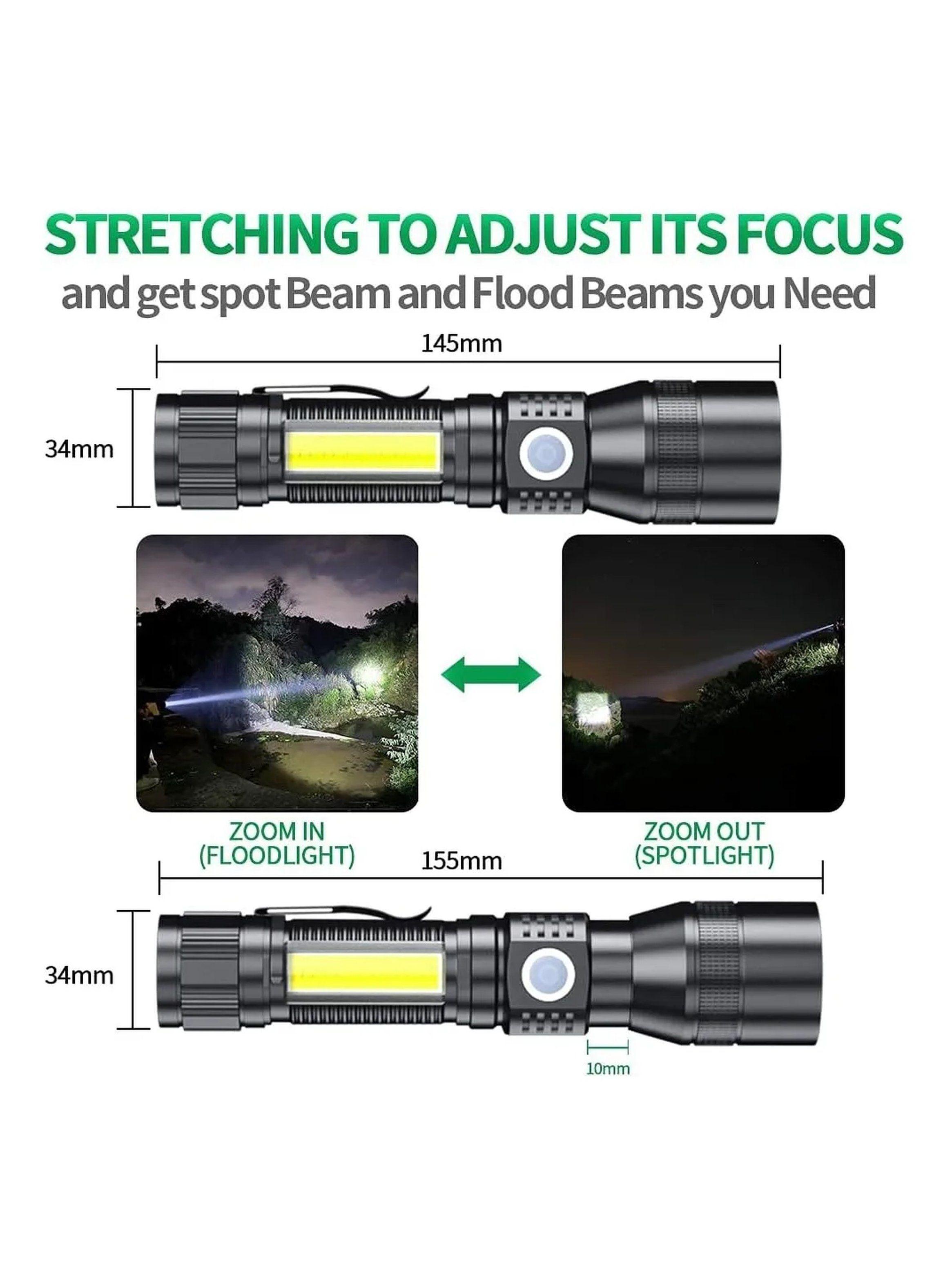 Linterna LED Recargable 7 Modos Luz UV y COB-4