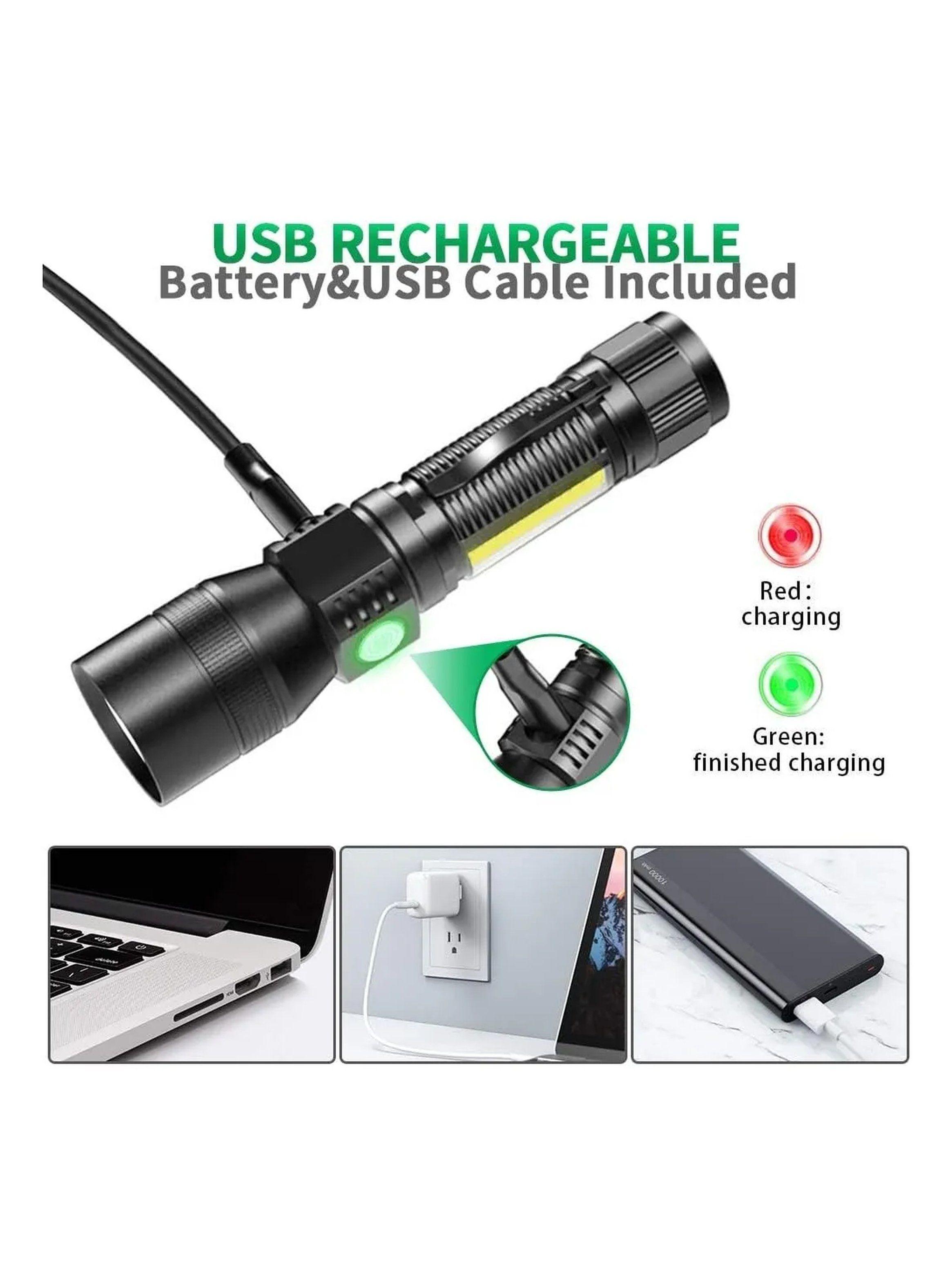 Linterna LED Recargable 7 Modos Luz UV y COB-7