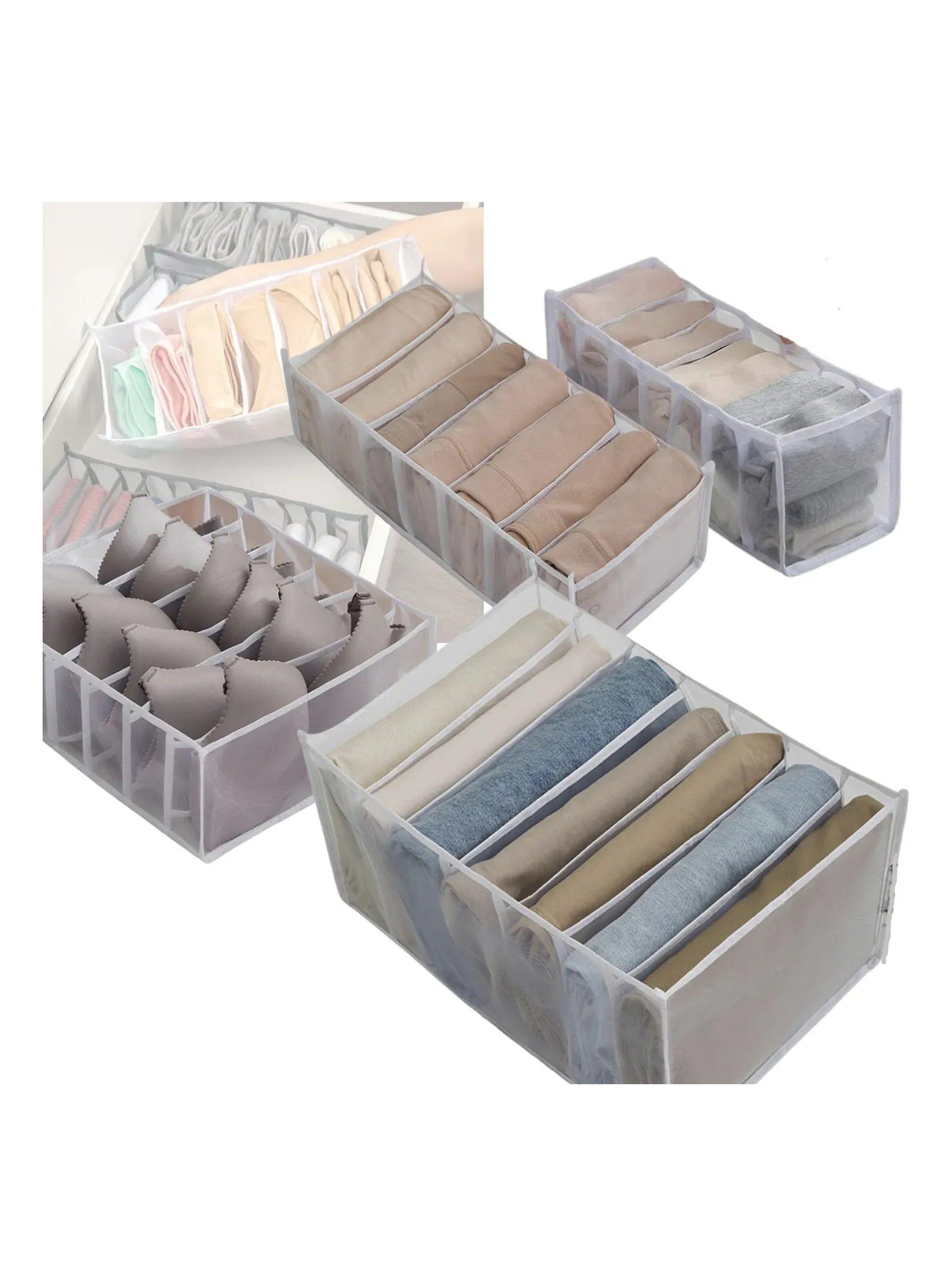Organizador de Ropa Interior 7 Compartimentos Tela Blanca-0