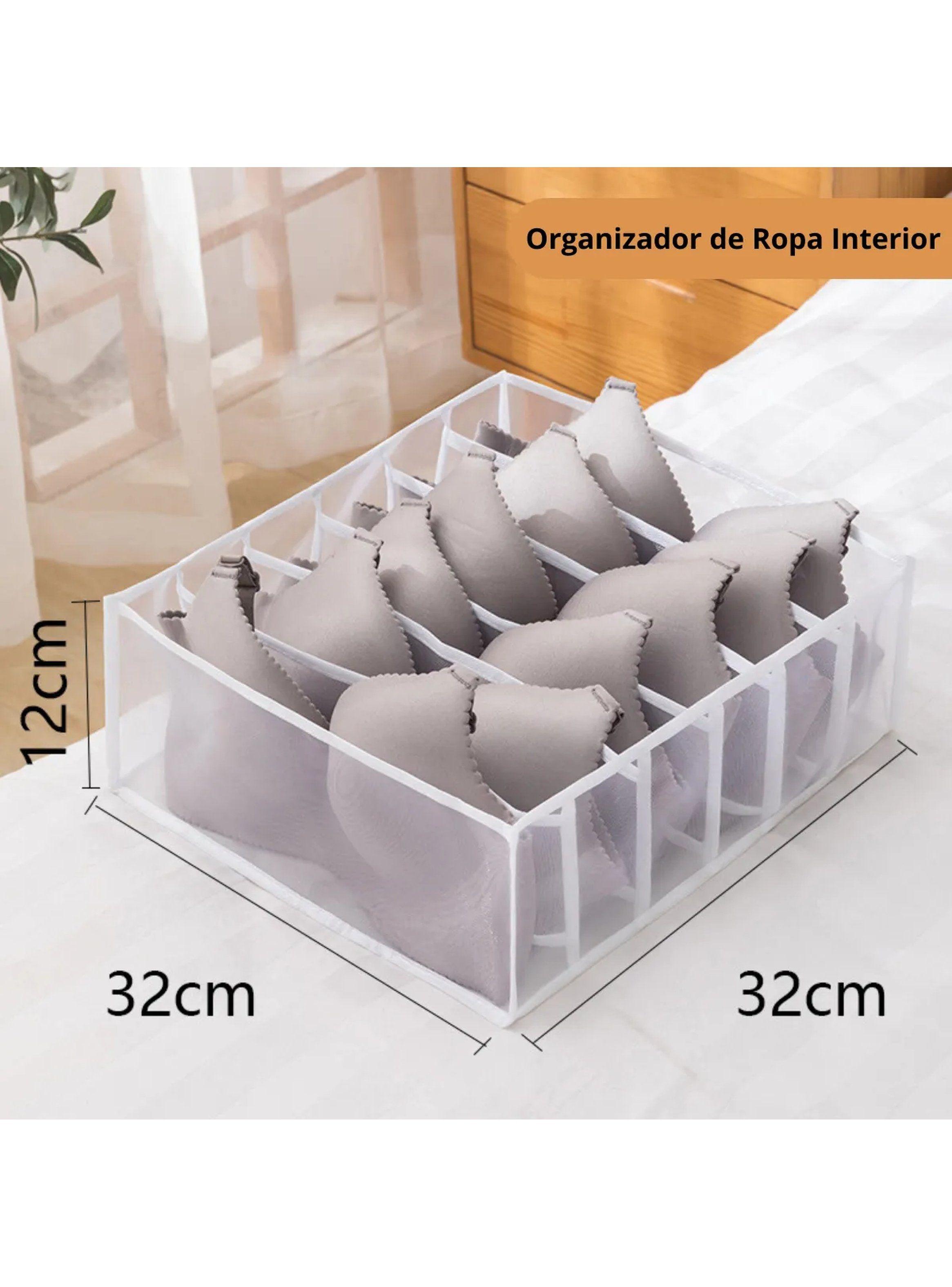 Organizador de Ropa Interior 7 Compartimentos Tela Blanca-2