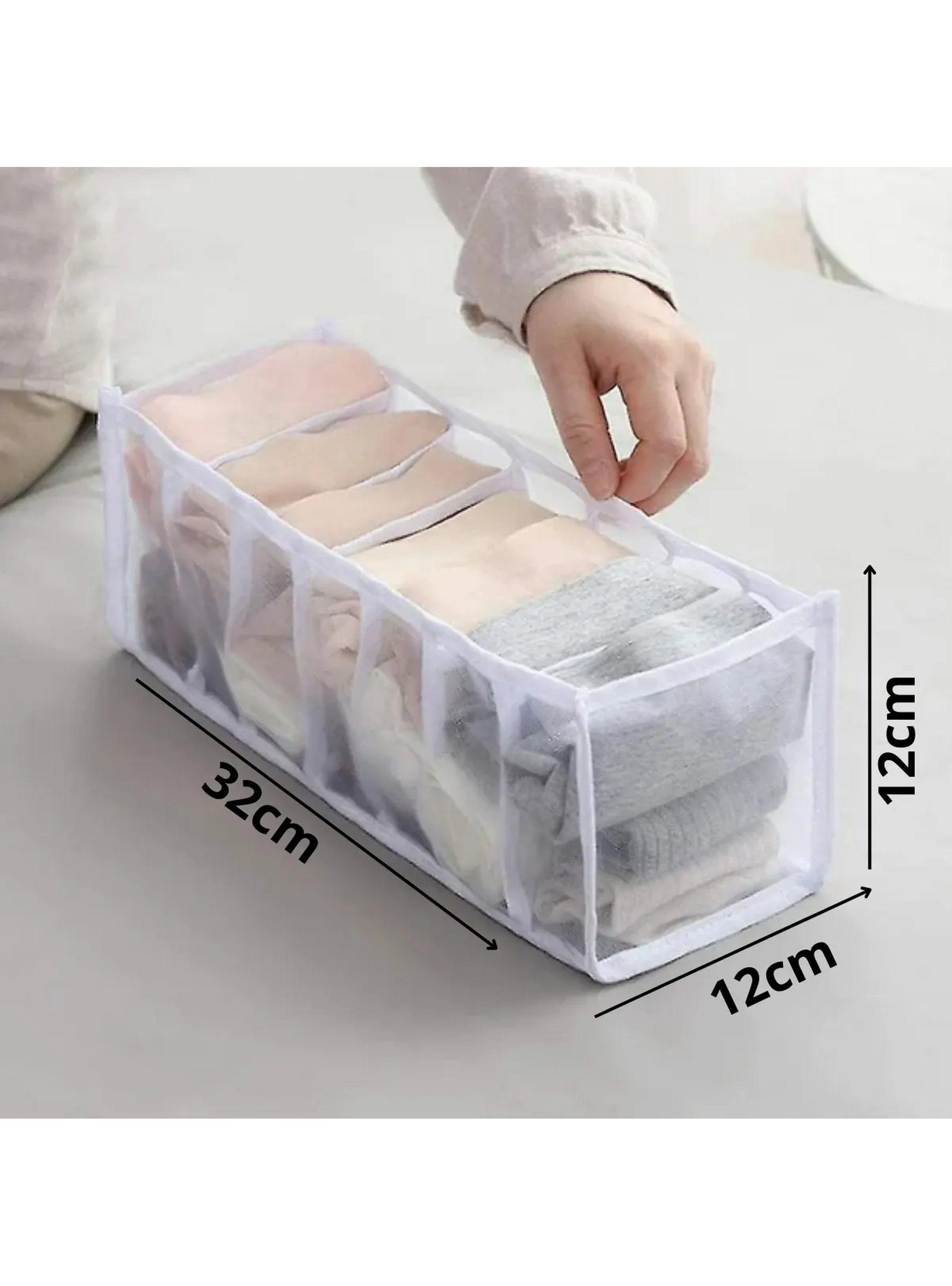 Organizador de Ropa Interior 7 Compartimentos Tela Blanca-3