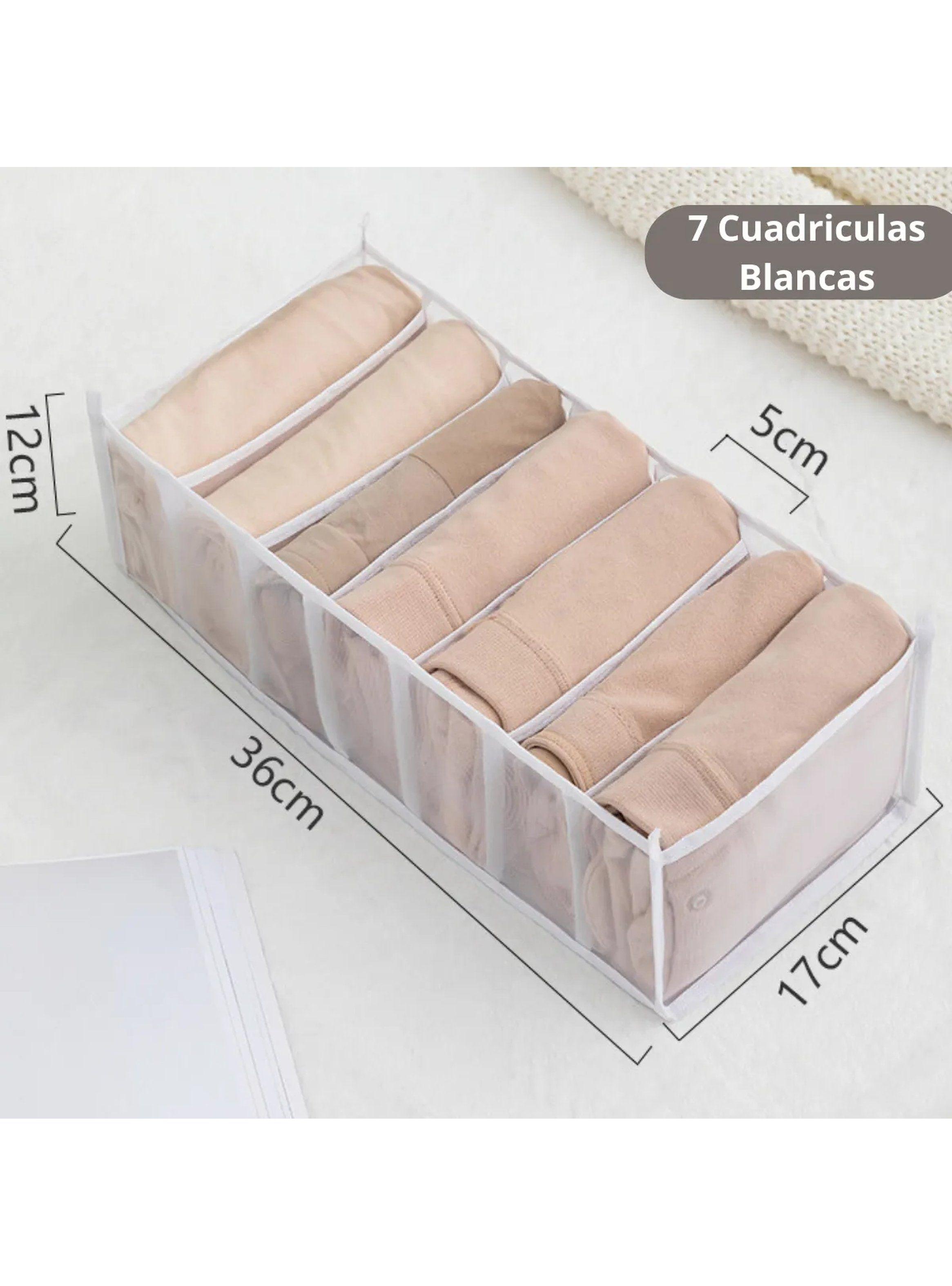 Organizador de Ropa Interior 7 Compartimentos Tela Blanca-4