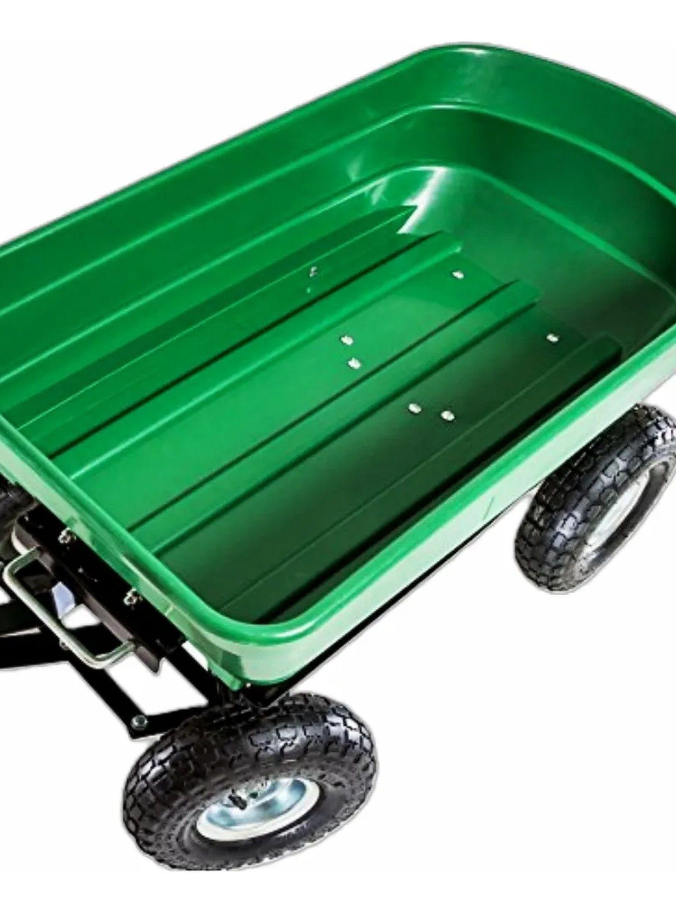 Carretilla de Jardín Multifuncional Capacidad 75L Verde Ruedas Resistentes-2