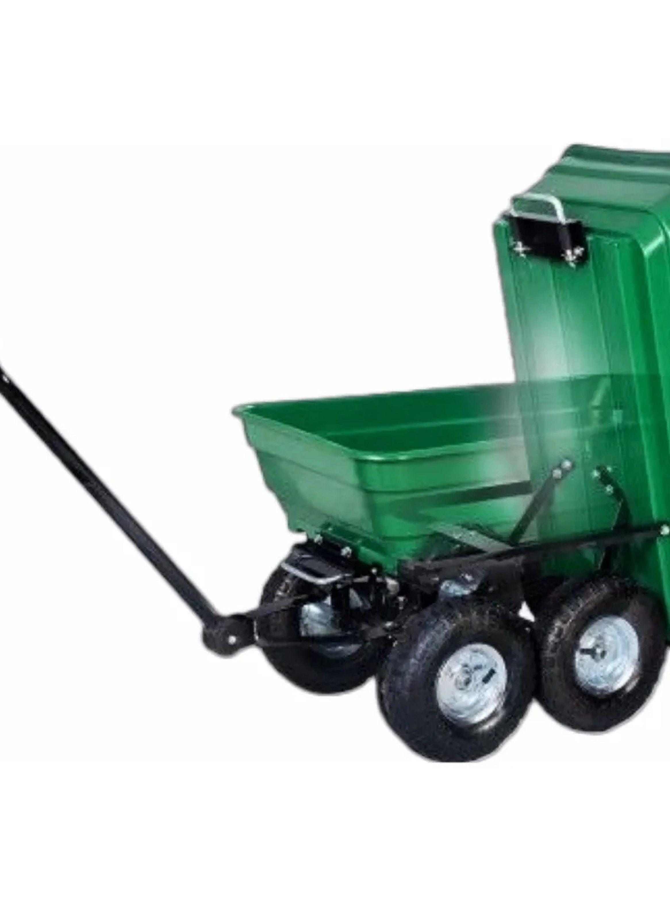 Carretilla de Jardín Multifuncional Capacidad 75L Verde Ruedas Resistentes-4