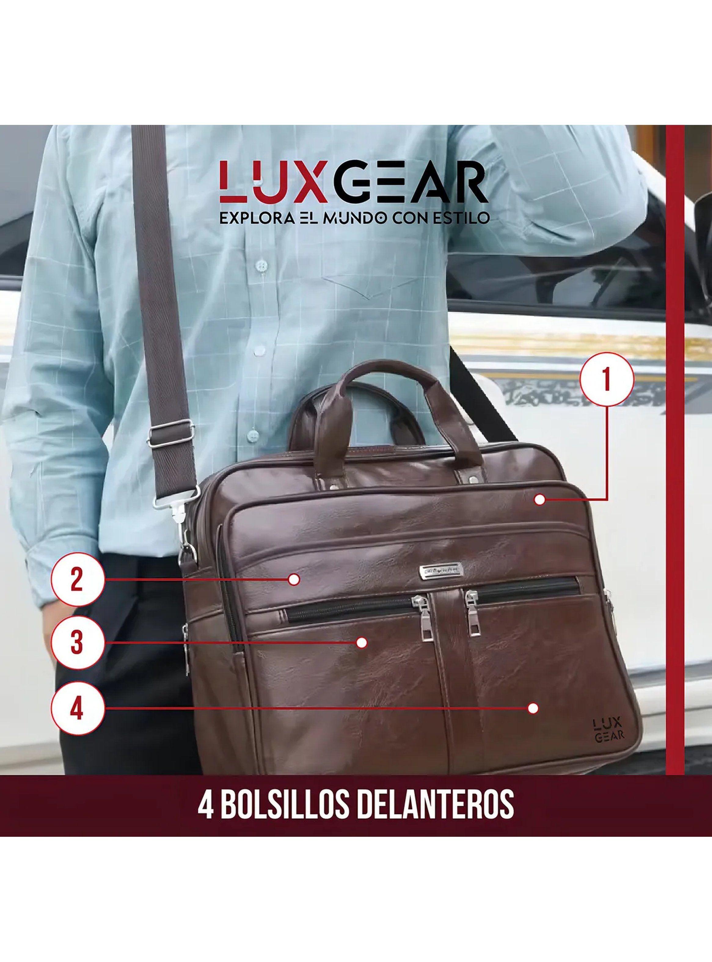 Maletín Ejecutivo Eco Cuero Marrón Bolsillos Múltiples-2