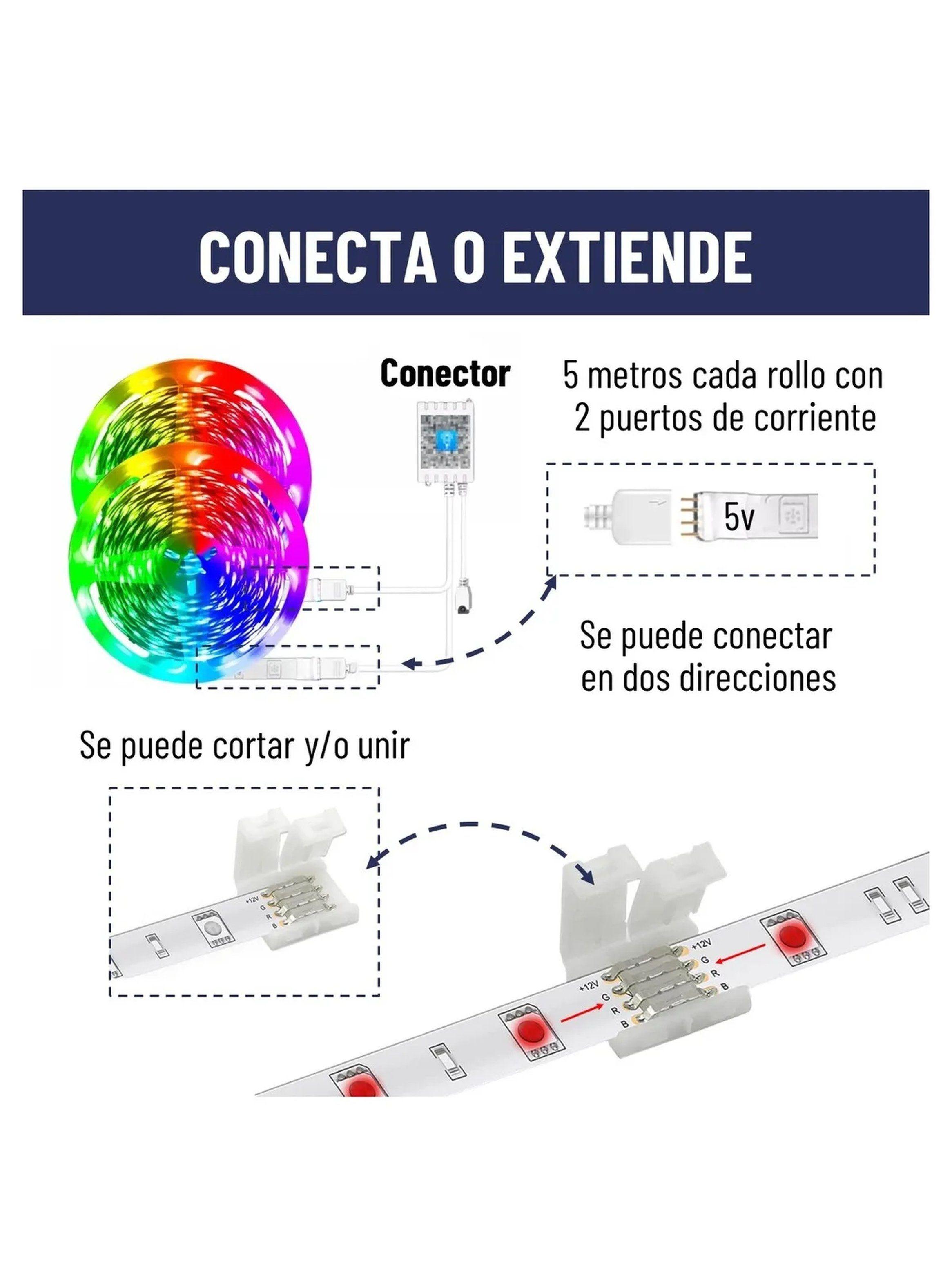 Cinta LED RGB Bluetooth 22 Modos Adhesiva Cortable-4