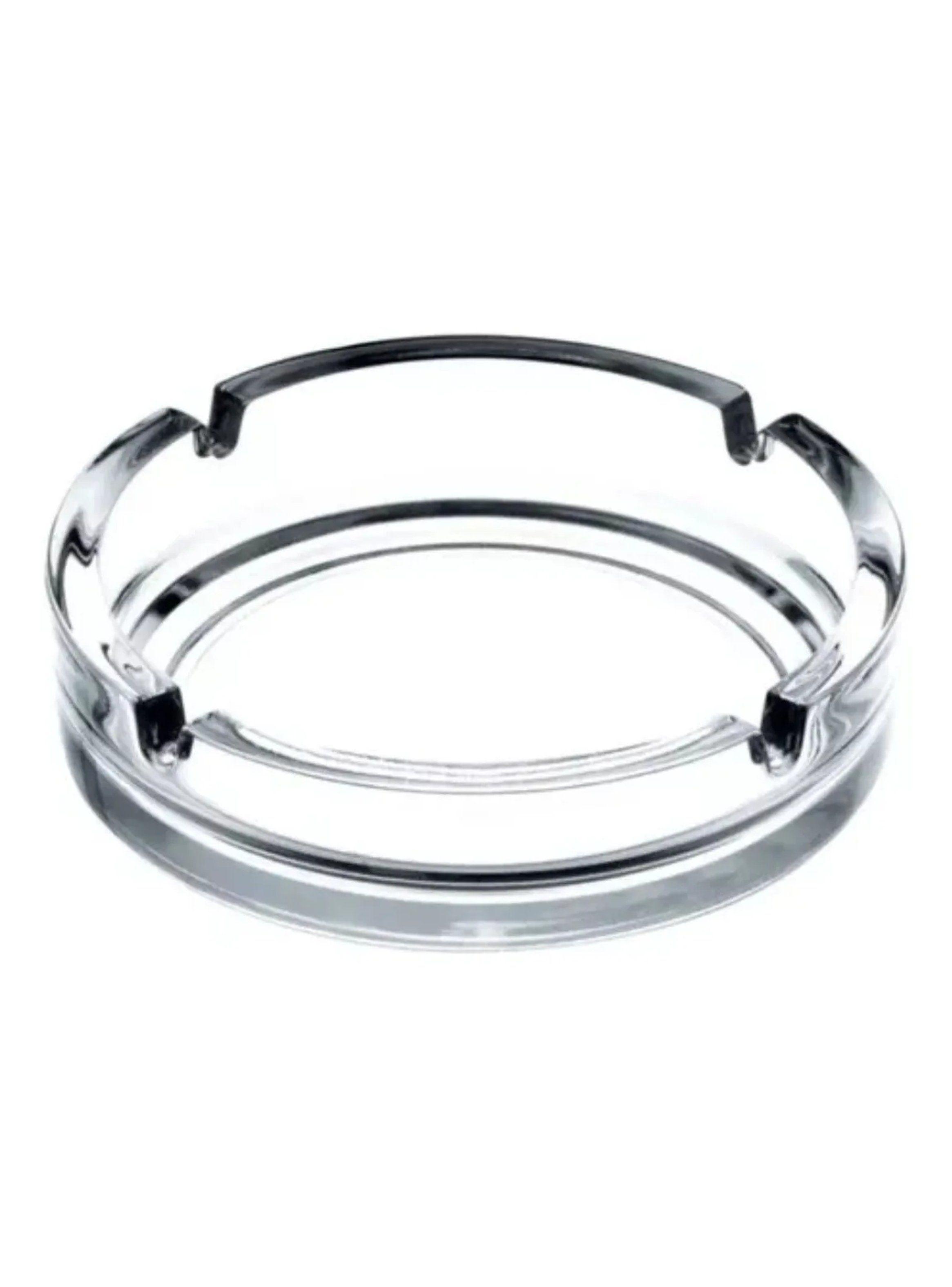 Cenicero de Cristal Transparente Redondo 11cm-1