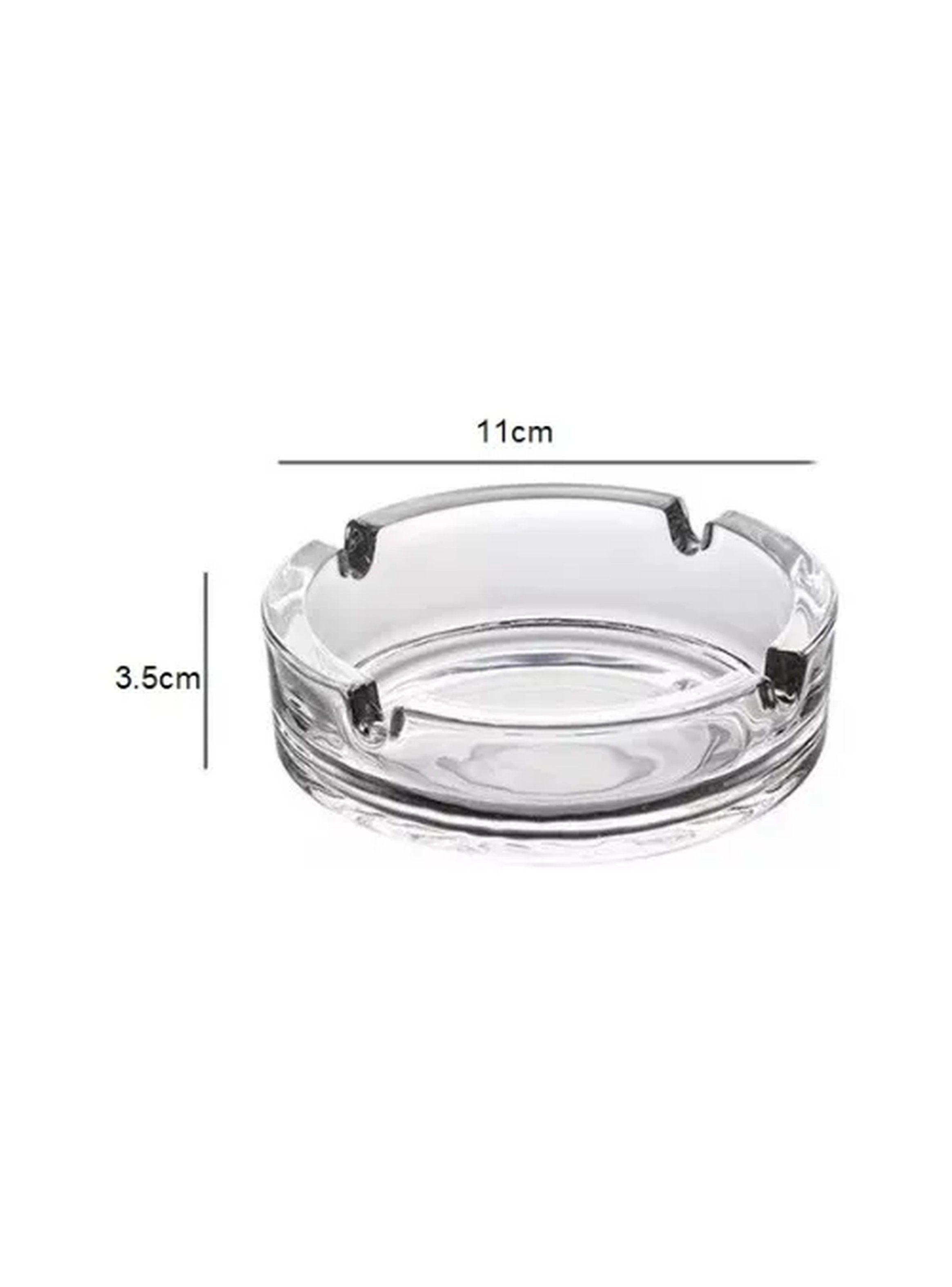 Cenicero de Cristal Transparente Redondo 11cm-2