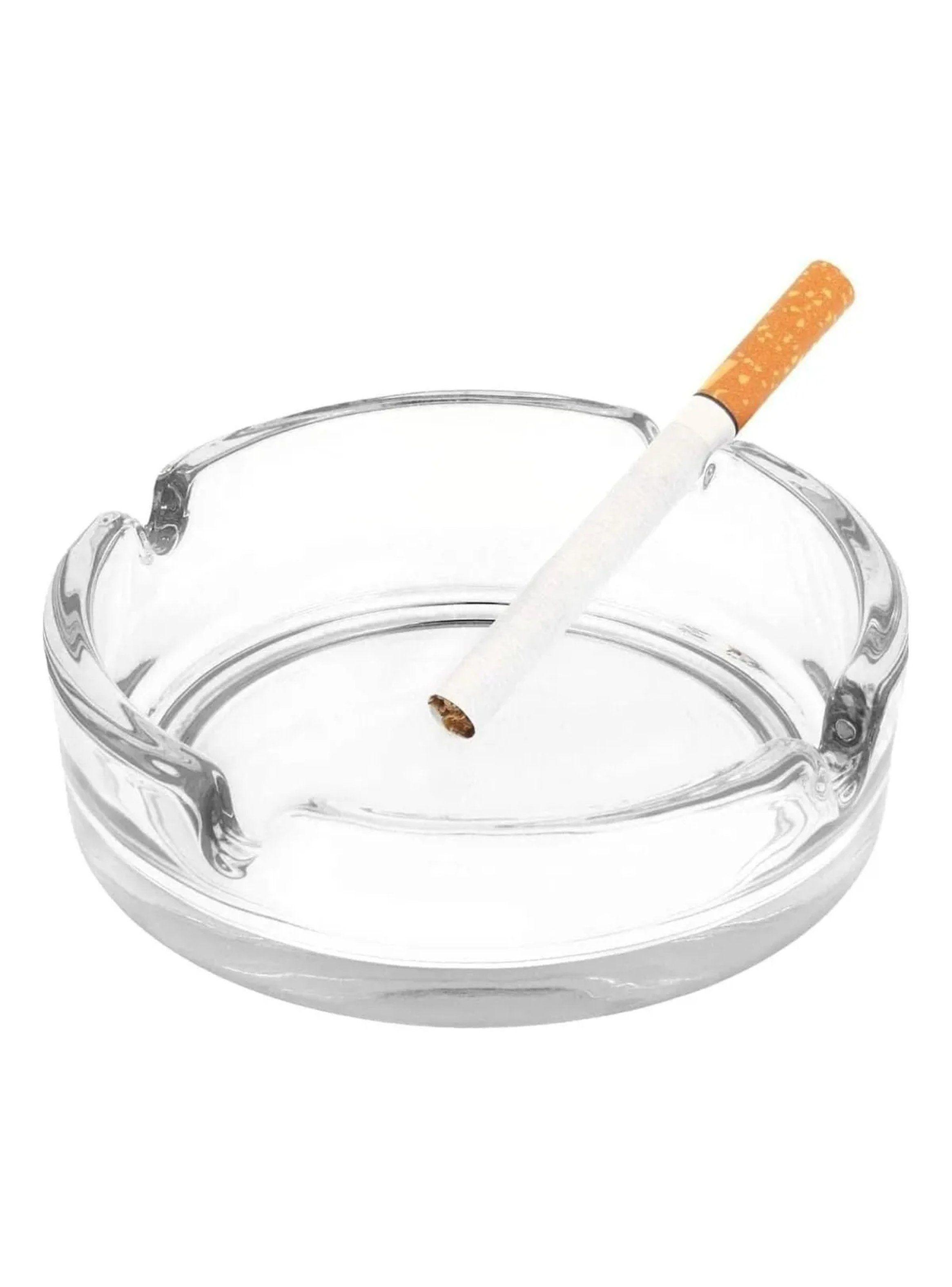 Cenicero de Cristal Transparente Redondo 11cm-3