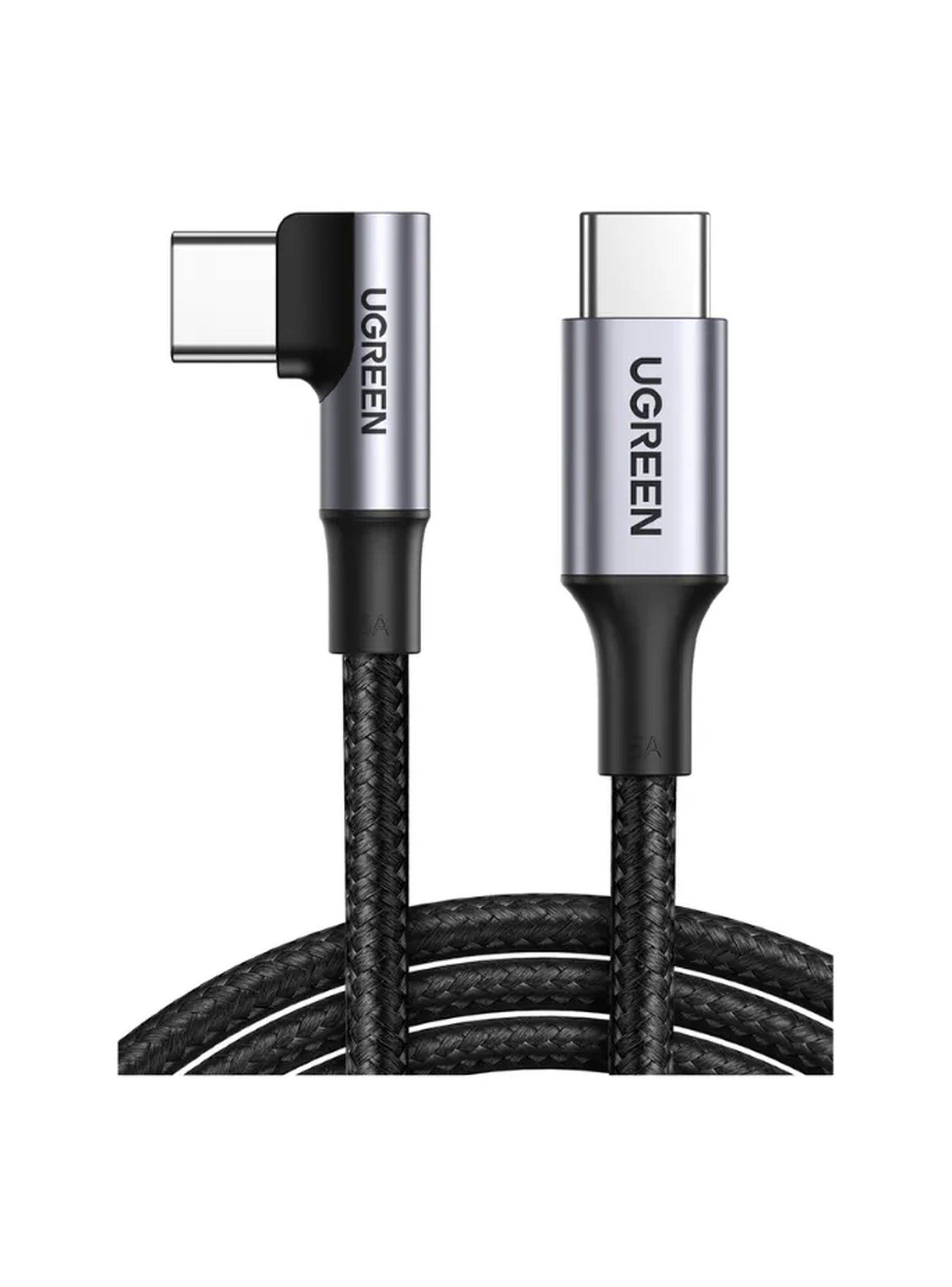 Cable USB-C a USB-C Trenzado Angulado 100W 1 Metro-1