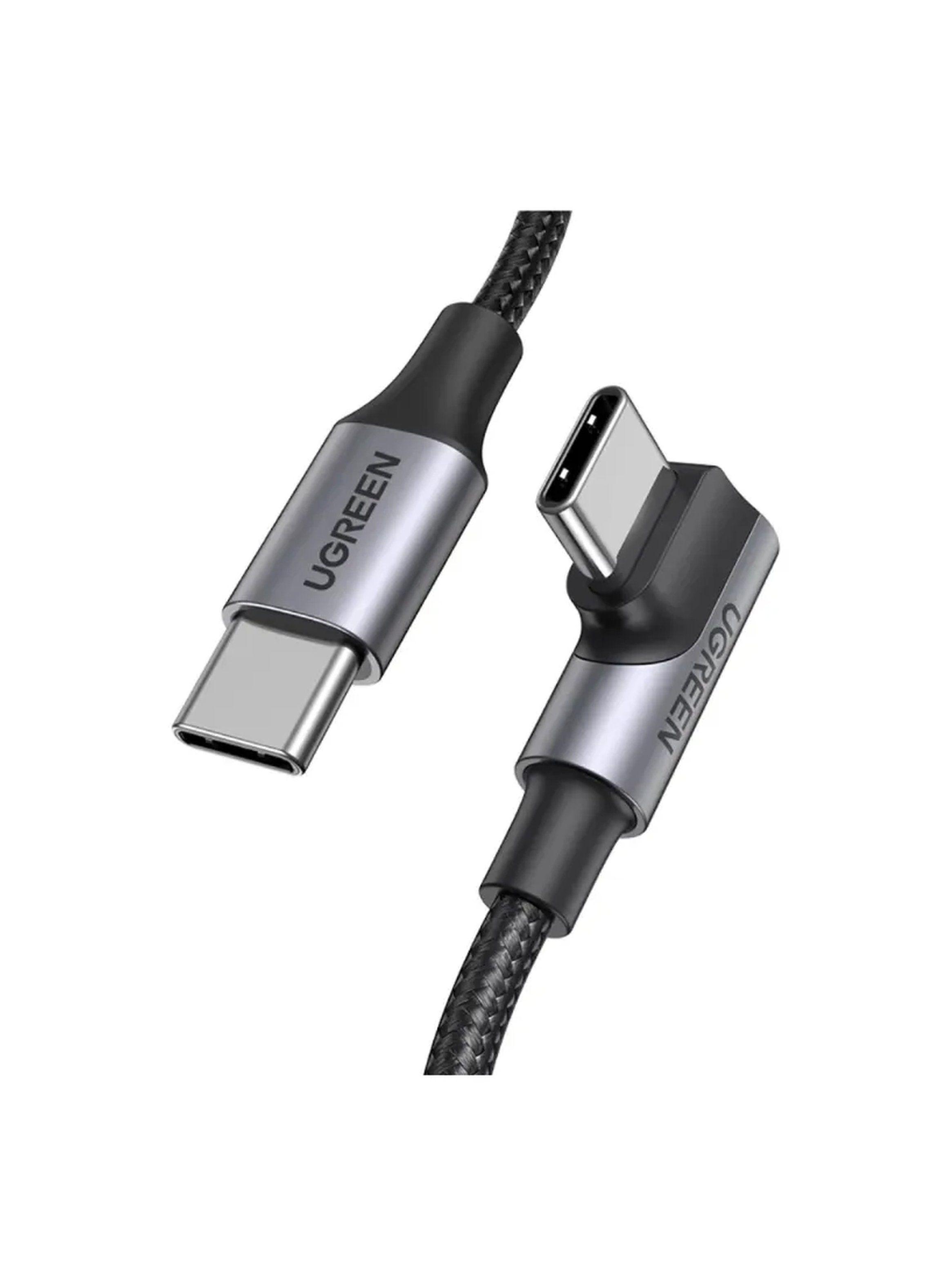 Cable USB-C a USB-C Trenzado Angulado 100W 1 Metro-3
