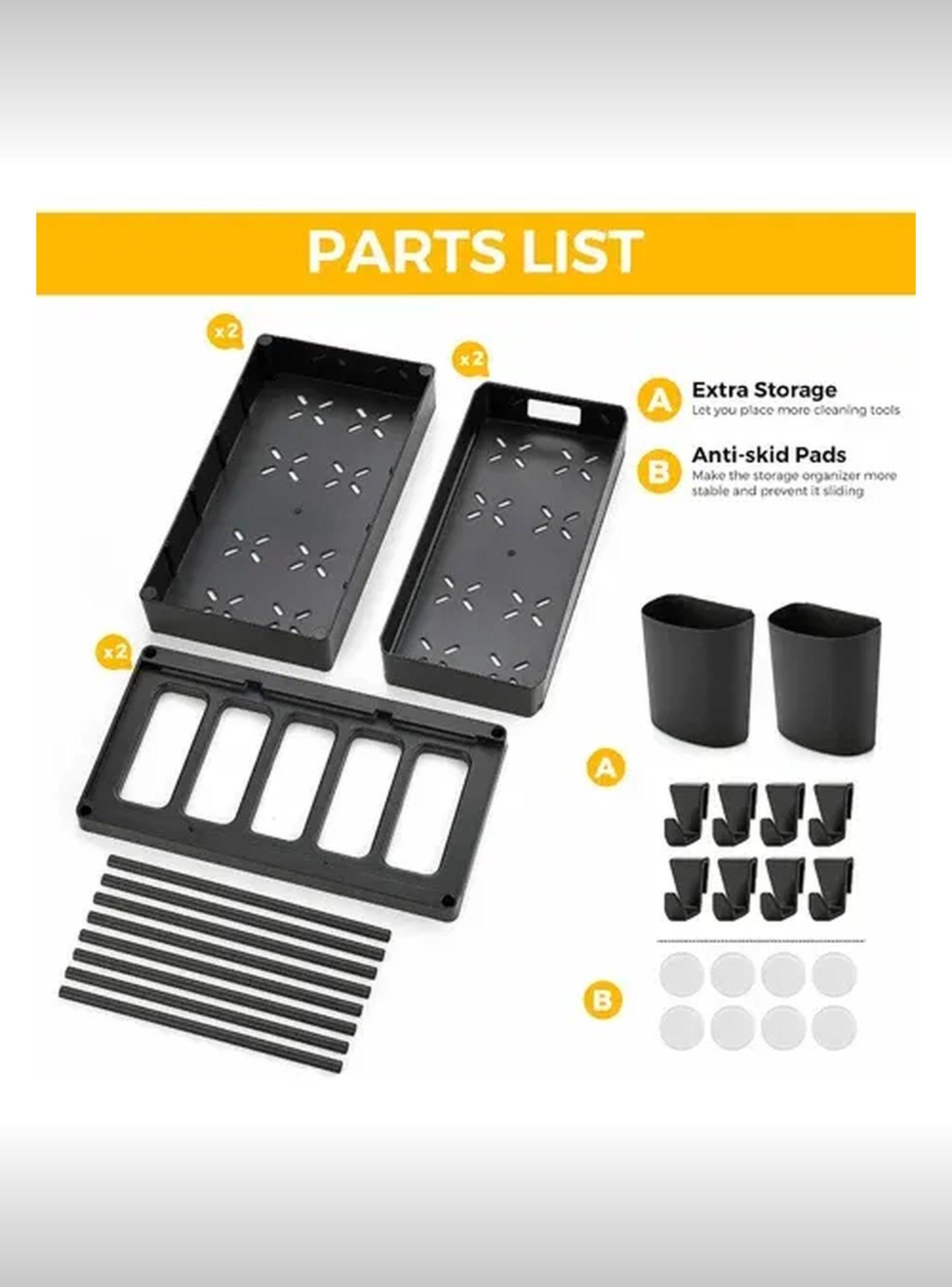 Organizador De Cocina De 2 Niveles Ajustable Negro-4