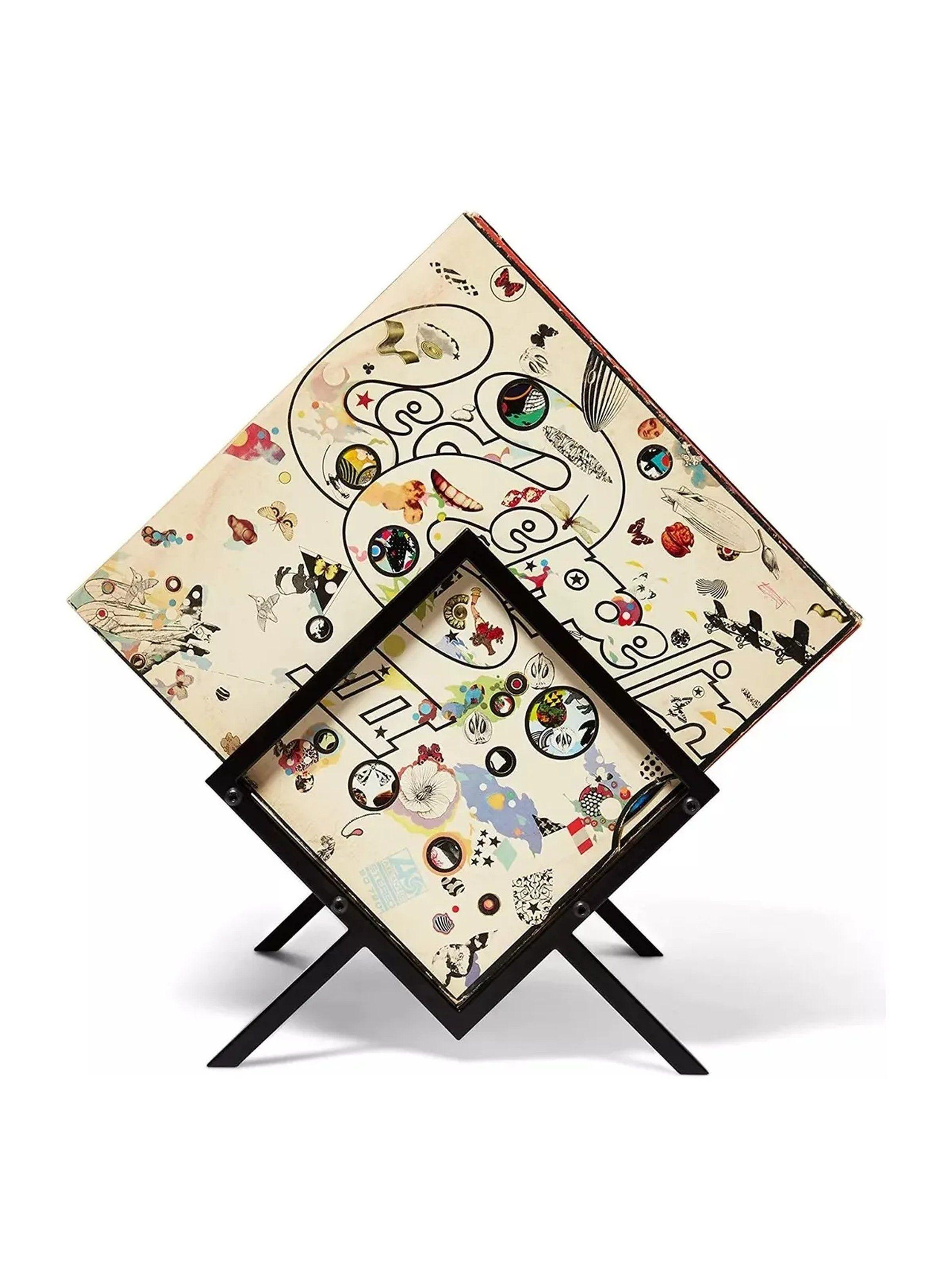 Estantería para Discos de Vinilo Capacidad 80-100 Metal Negro Mate-5