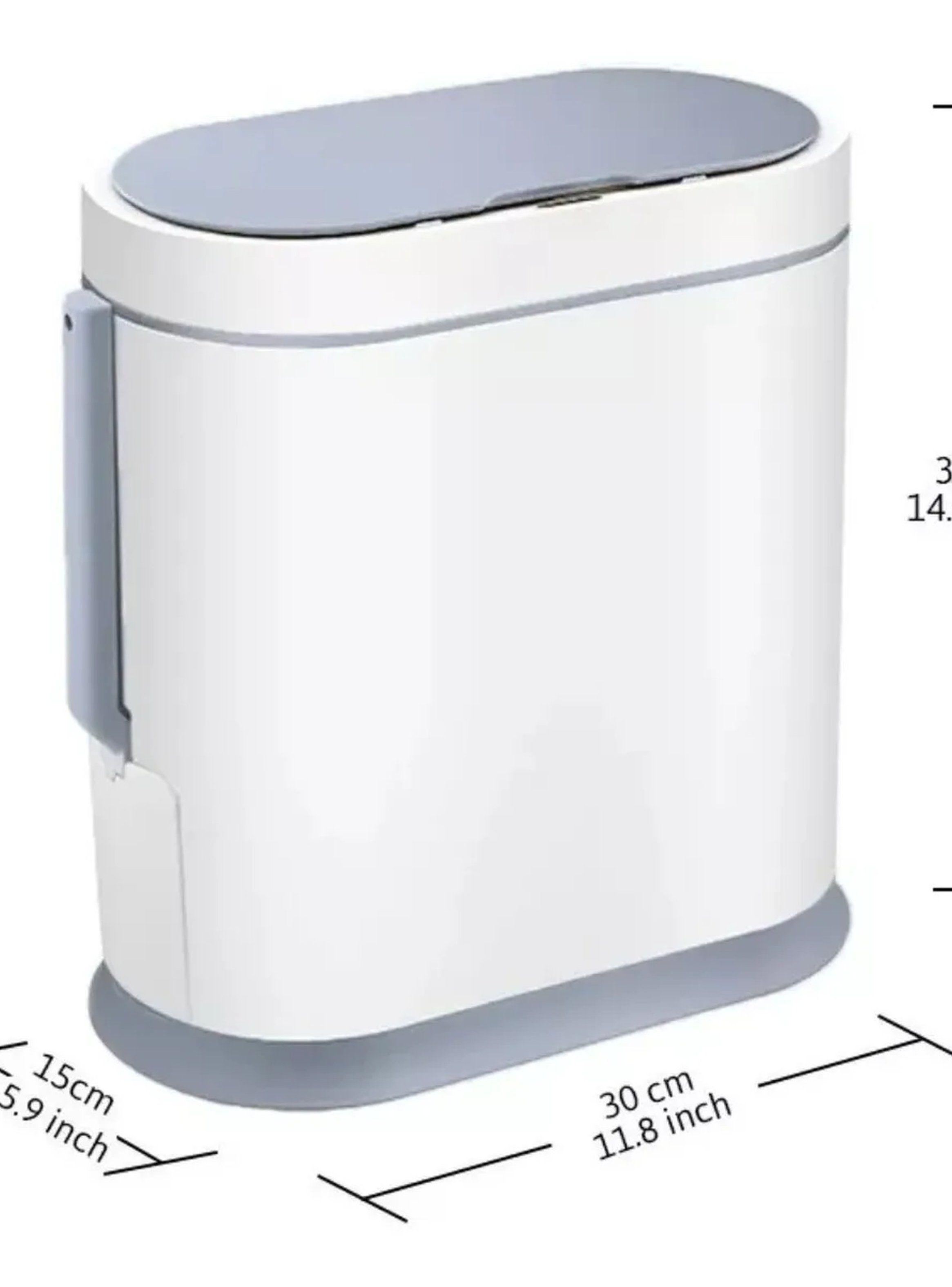 Cubo De Basura Inteligente Con Sensor Impermeable 12L Blanco-5