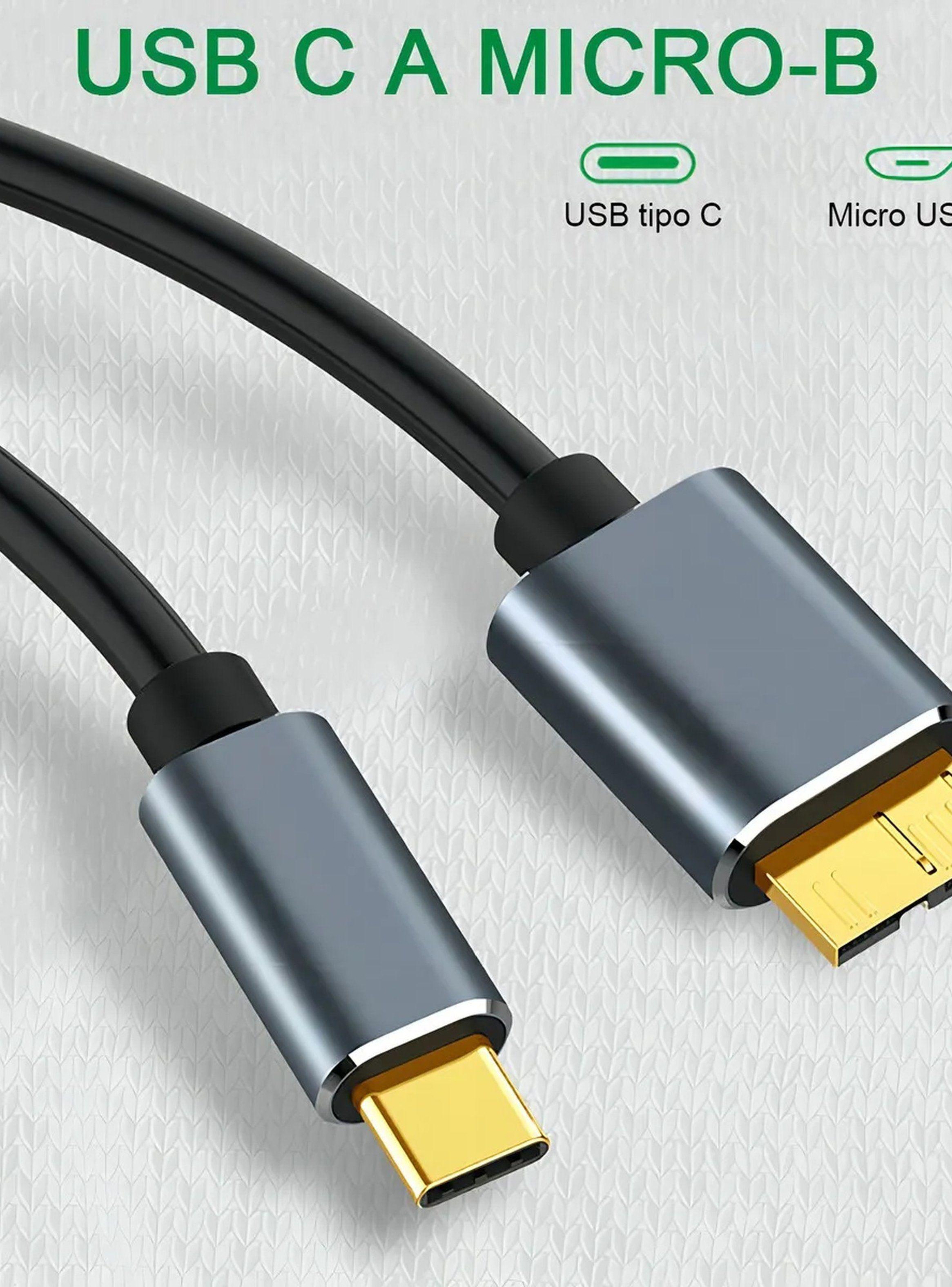 Cable USB 3.0 Micro B a Tipo C 5Gbps-4