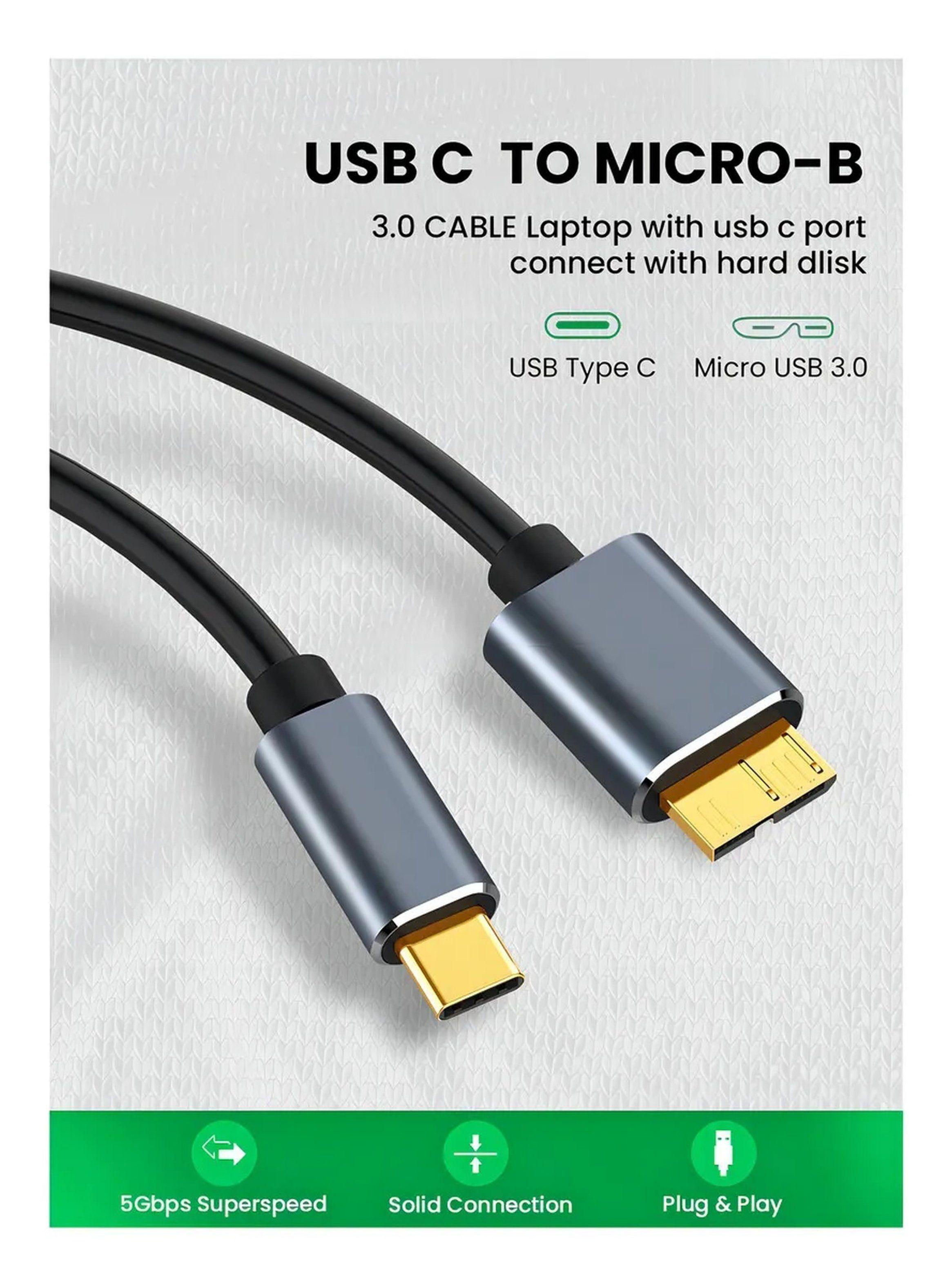 Cable USB 3.0 Micro B a Tipo C 5Gbps-8