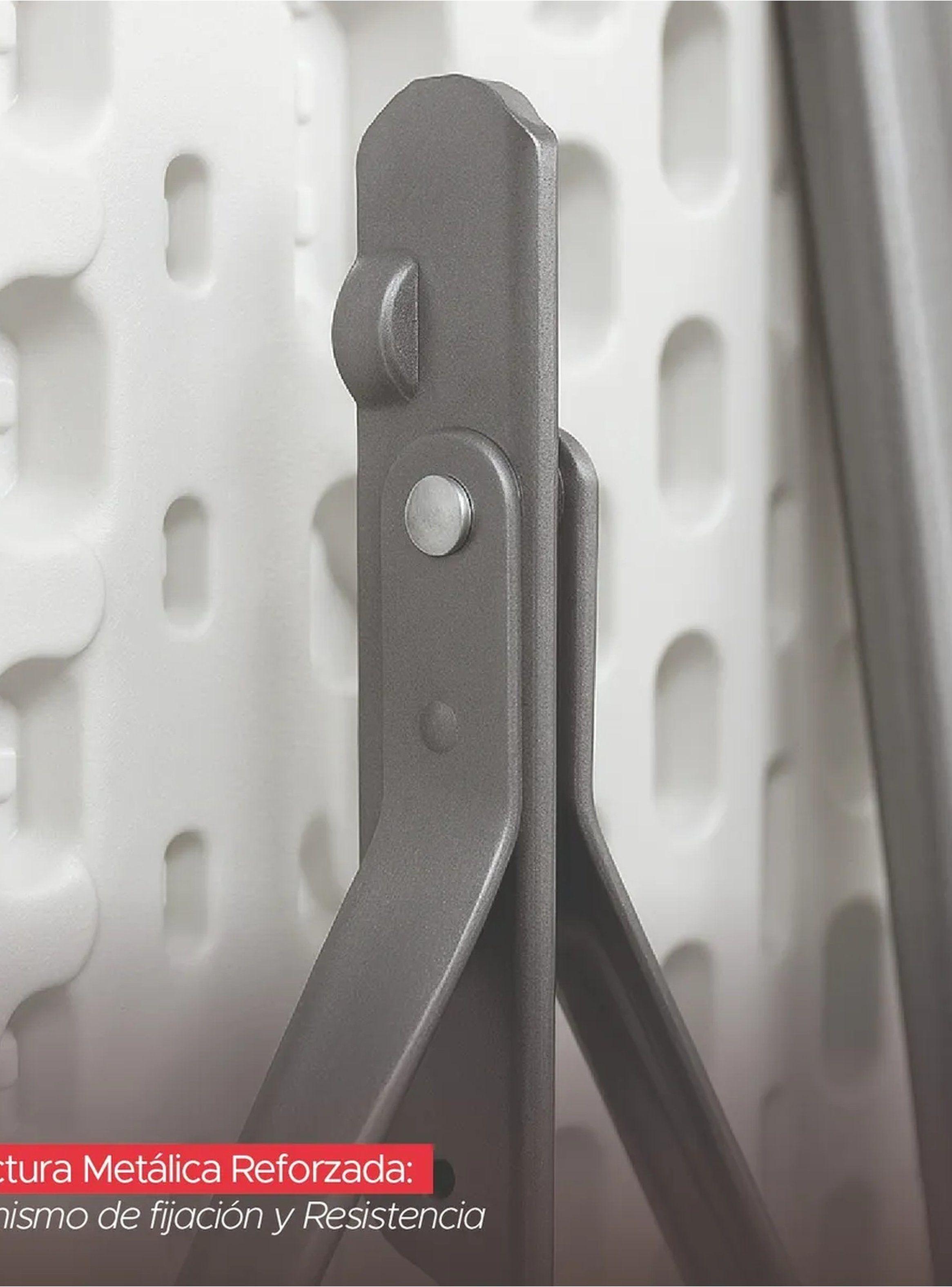 Mesa Plegable Rectangular 180 cm Plástico Blanco Estructura Metal-4