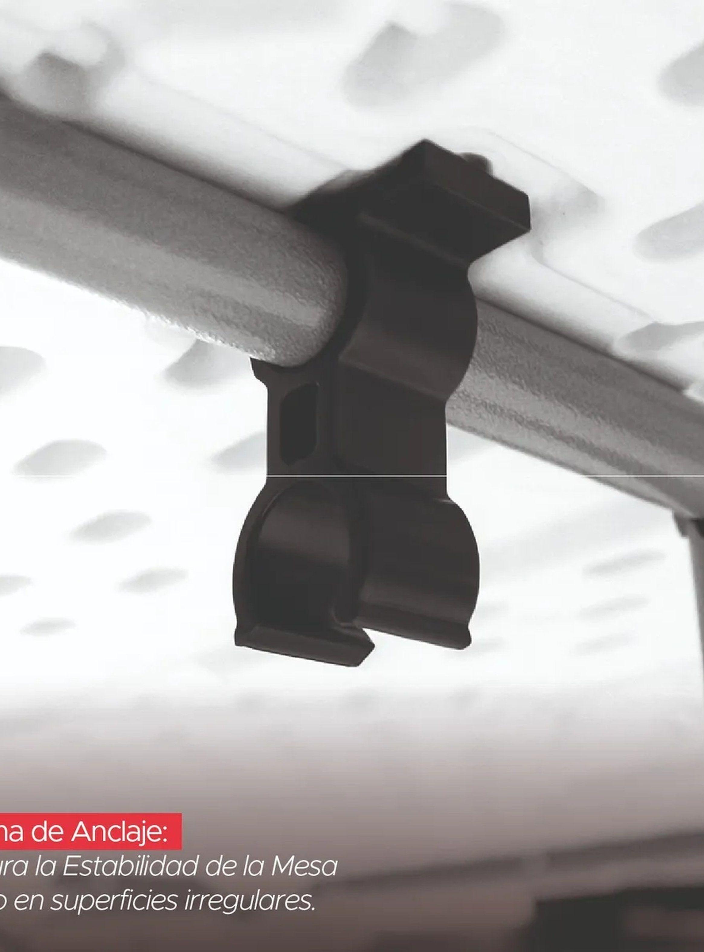 Mesa Plegable Rectangular 180 cm Plástico Blanco Estructura Metal-5