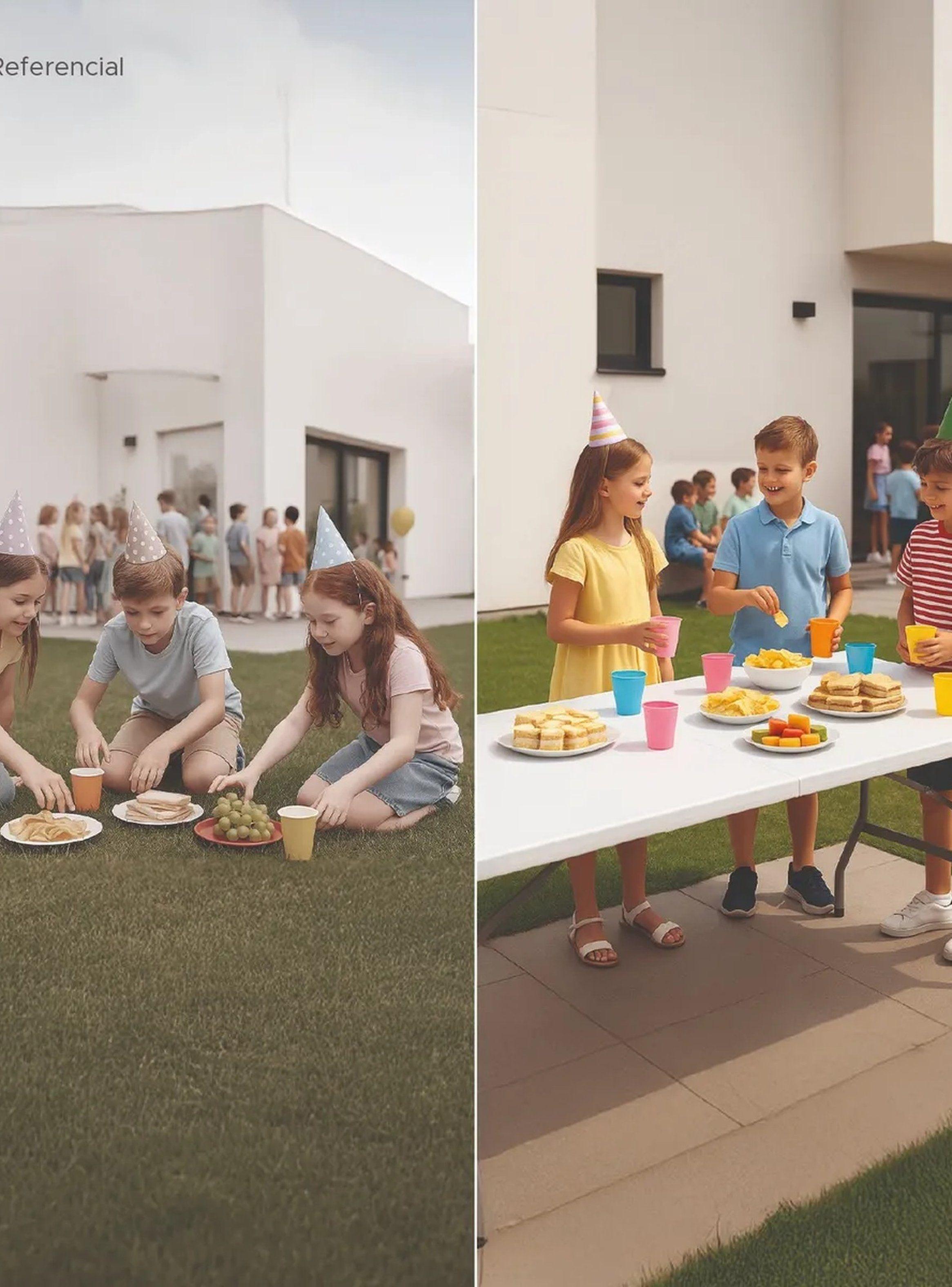 Mesa Plegable Rectangular 180 cm Plástico Blanco Estructura Metal-7