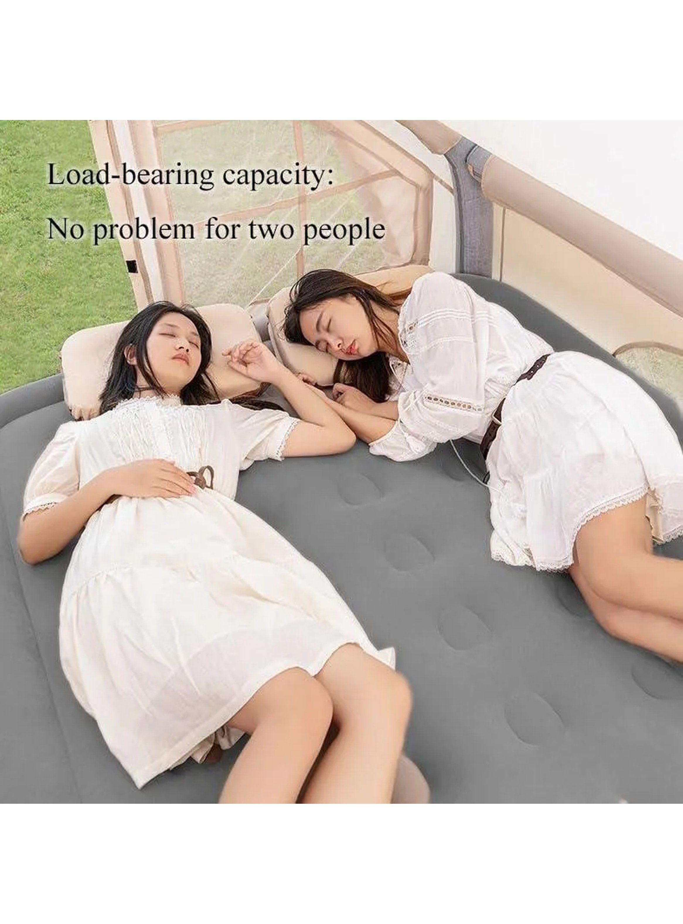 Colchón Inflable Tejido Flocado Cama Doble Recargable 4000mAh-7