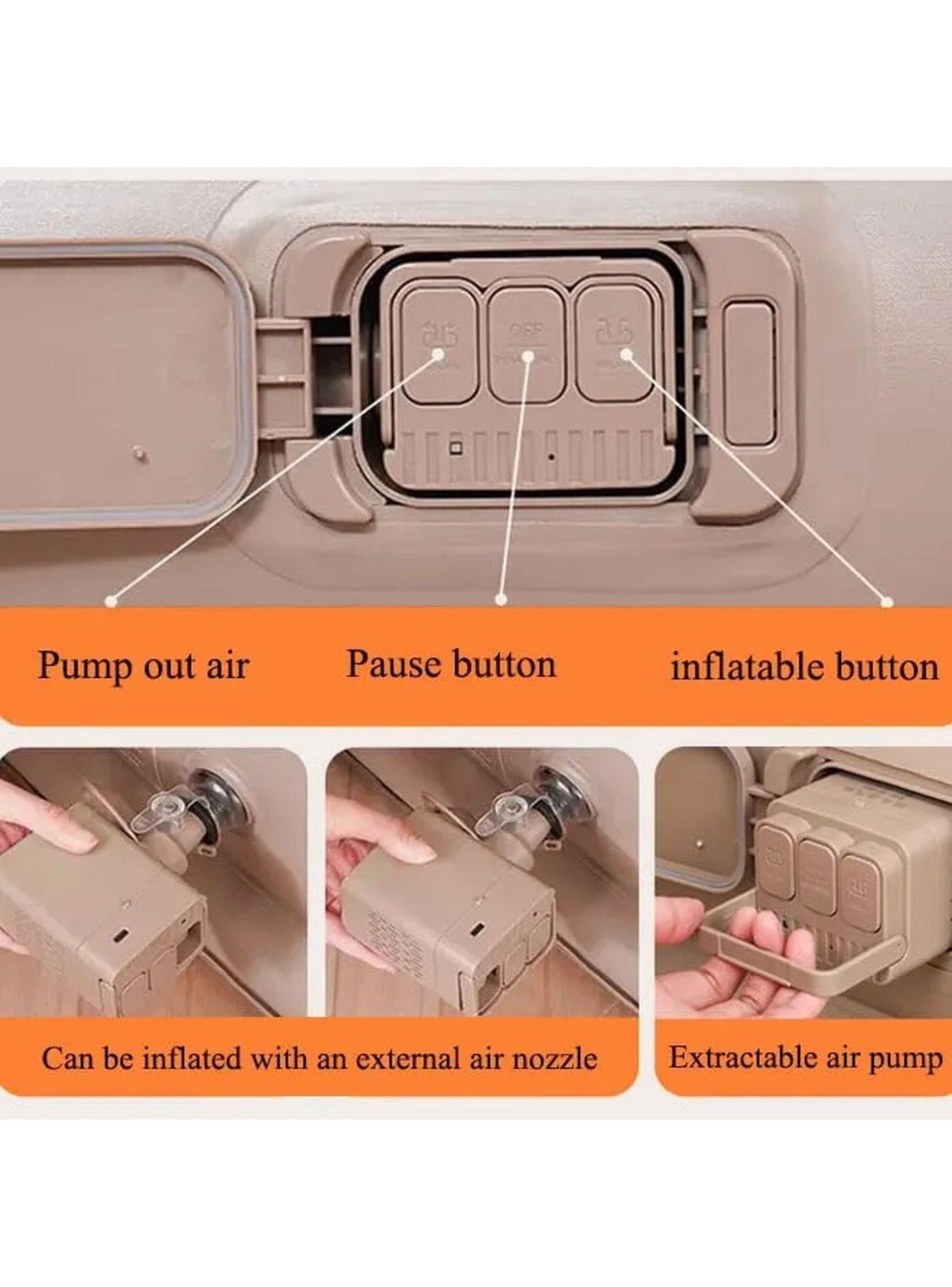 Colchón Inflable Tejido Flocado Cama Doble Recargable 4000mAh-9