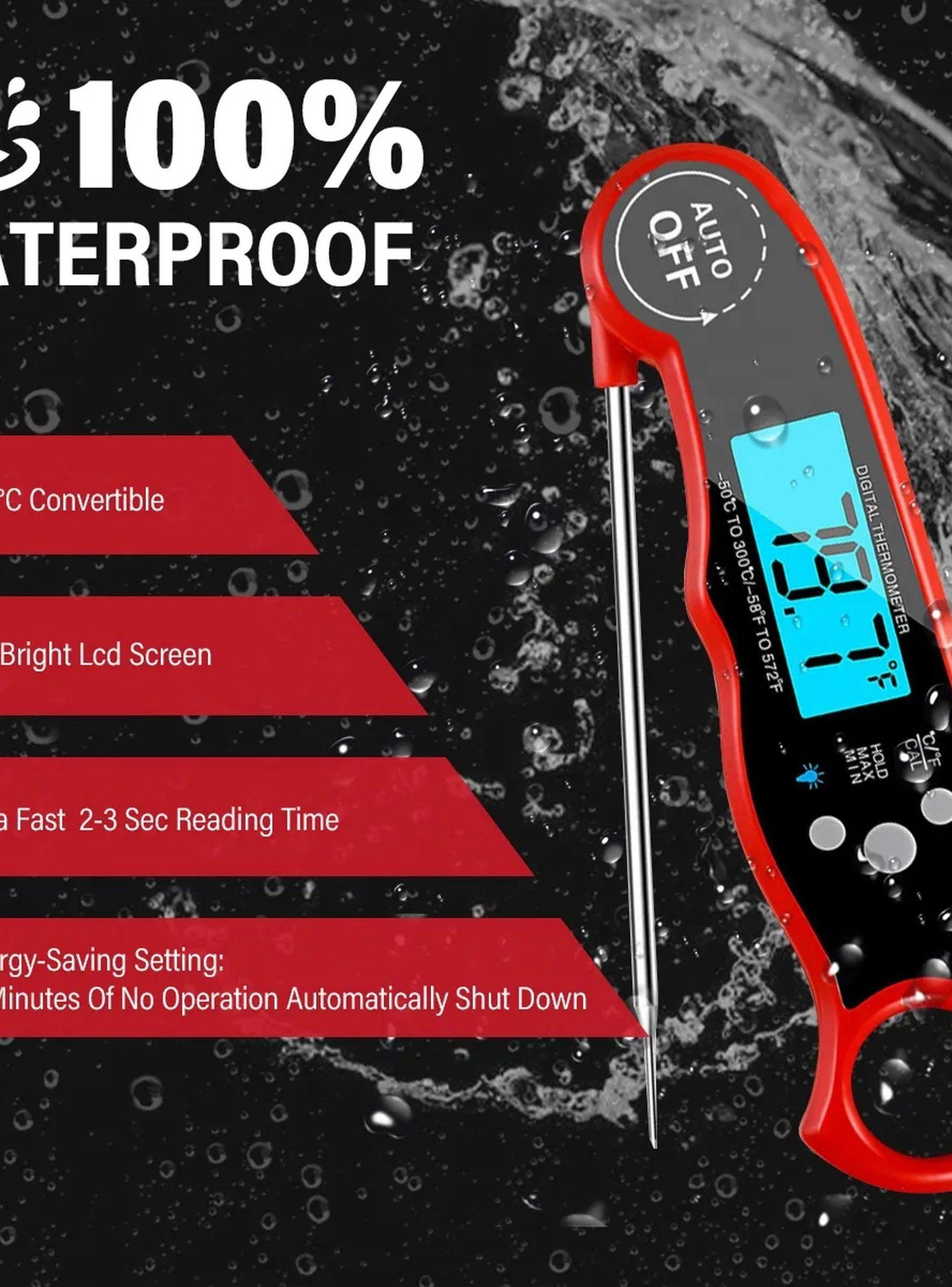 Termómetro Digital Cocina Sonda Acero Inoxidable Pantalla LCD-2