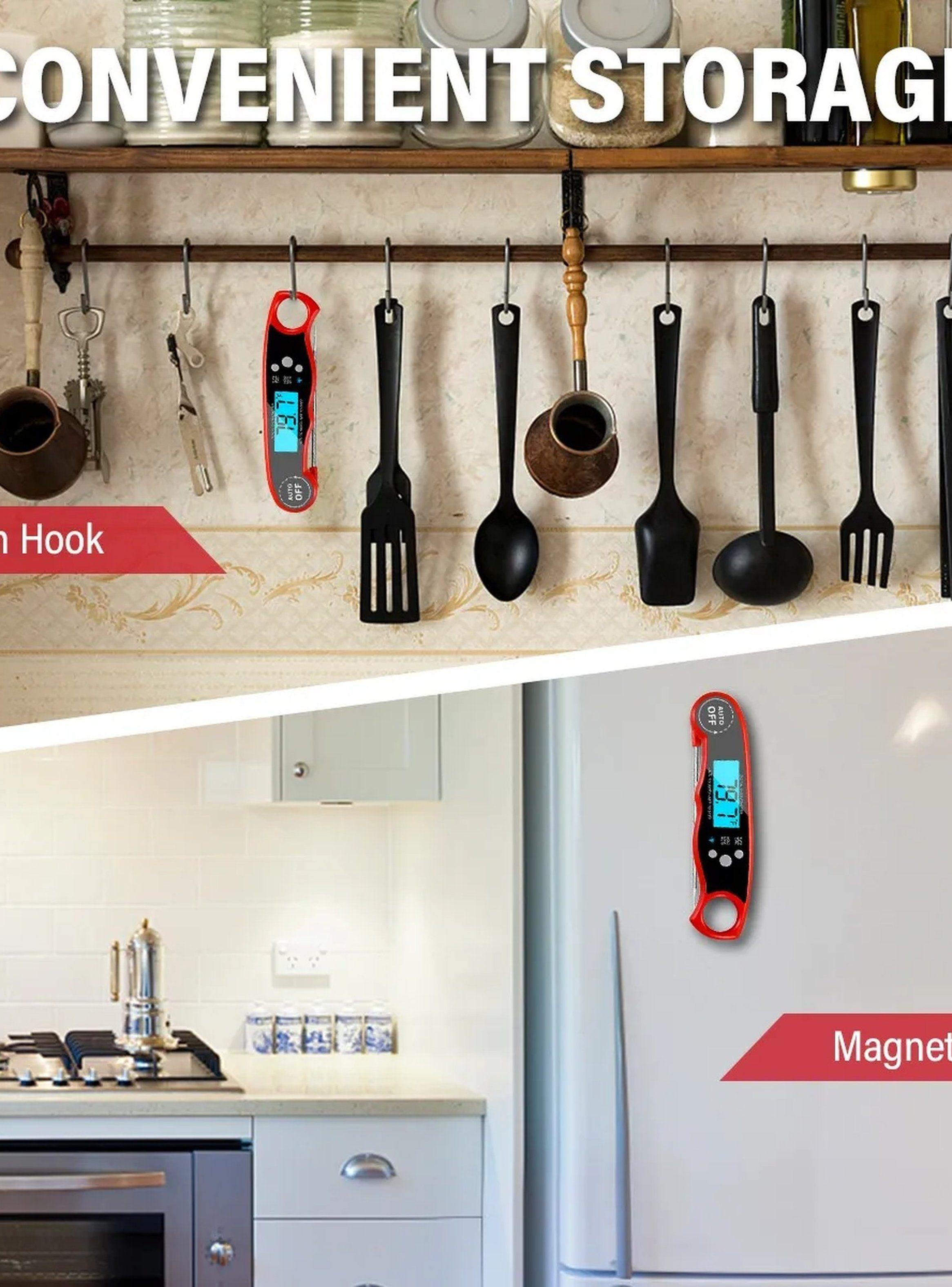 Termómetro Digital Cocina Sonda Acero Inoxidable Pantalla LCD-5