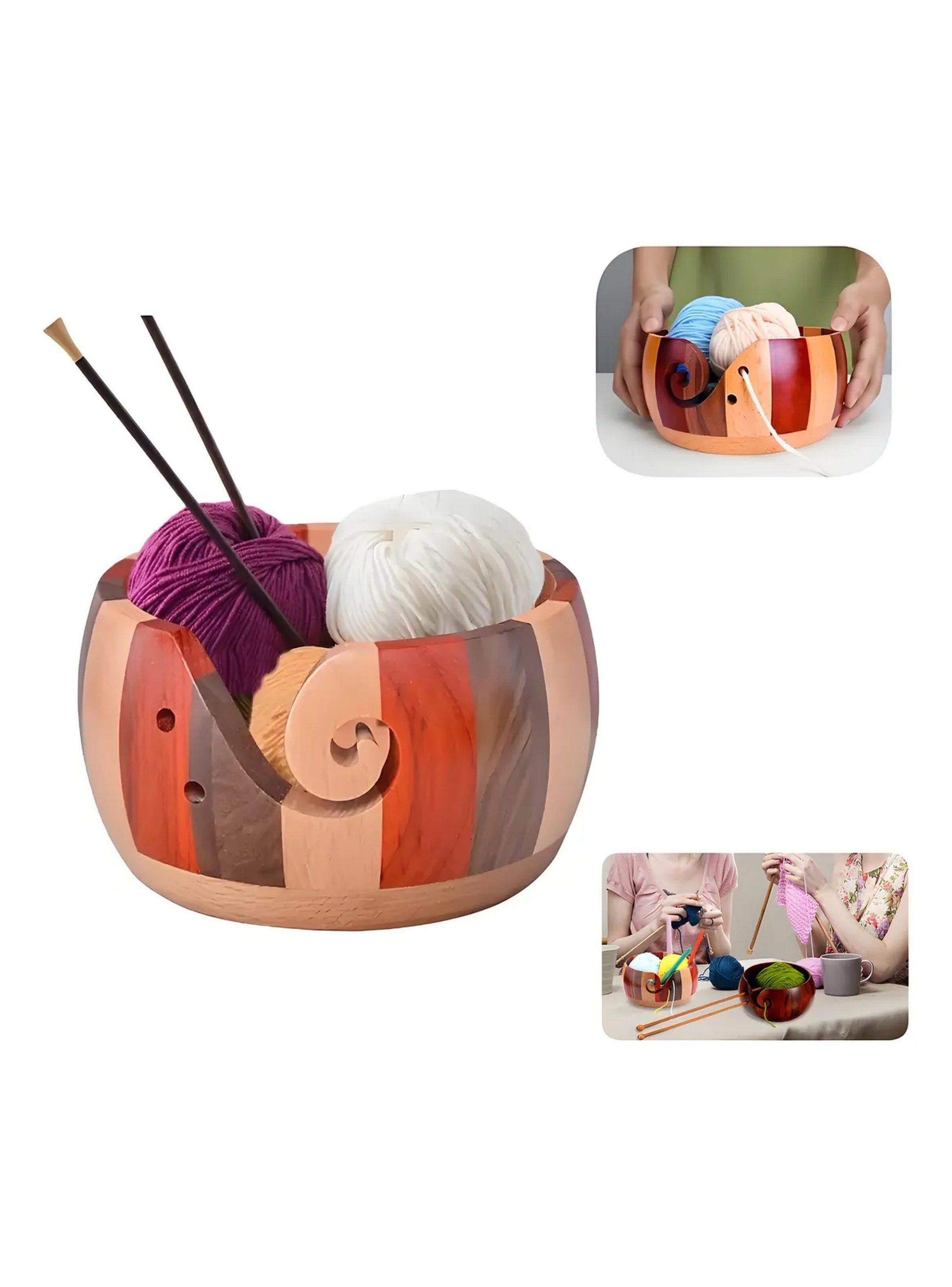 Tazón para Lana de Madera Multicolor 13.5cm-0