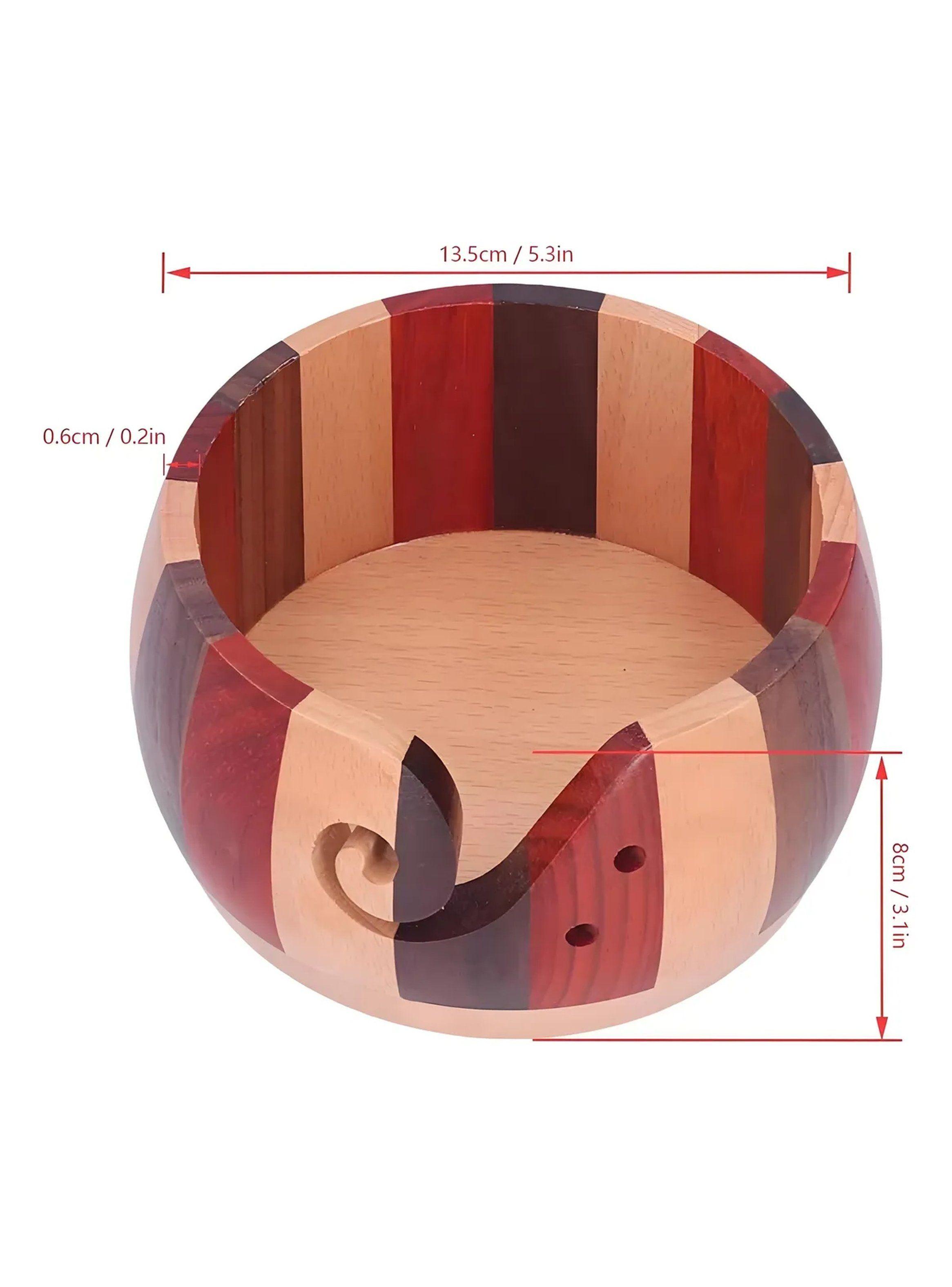 Tazón para Lana de Madera Multicolor 13.5cm-1