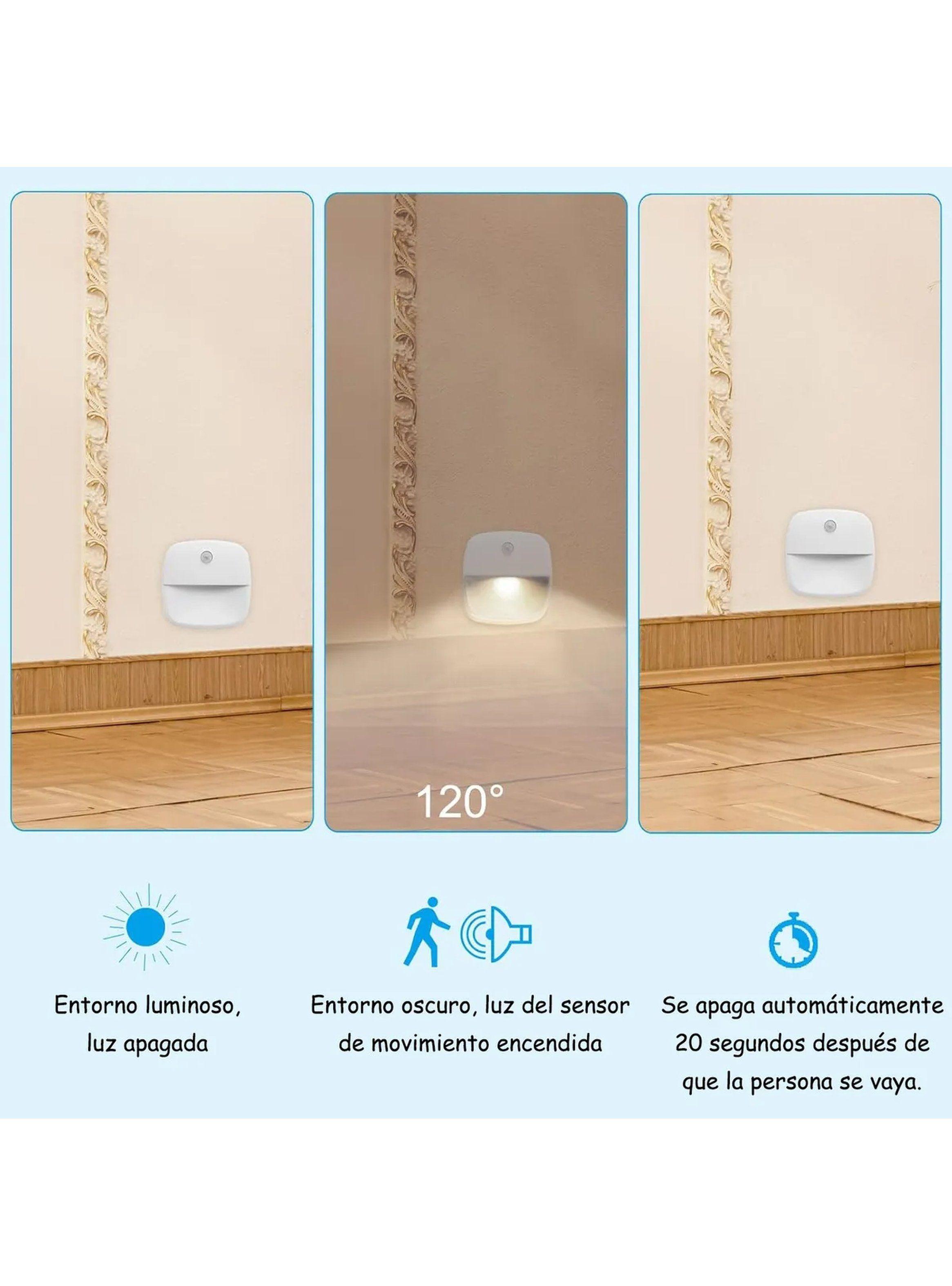 Luz Nocturna LED Sensor De Movimiento Interior Blanco-2