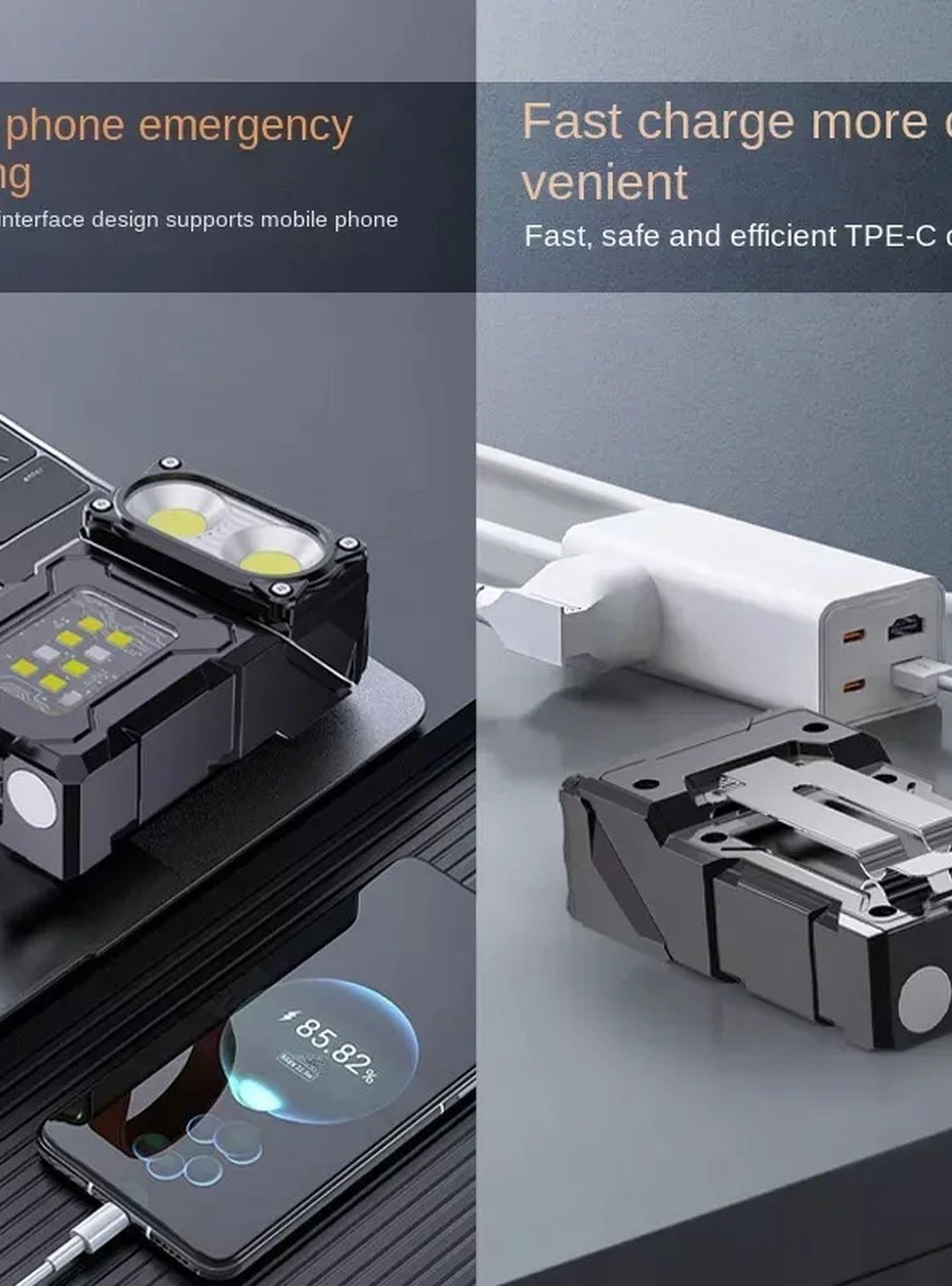 Linterna Recargable COB Alta Potencia Pantalla LED-5