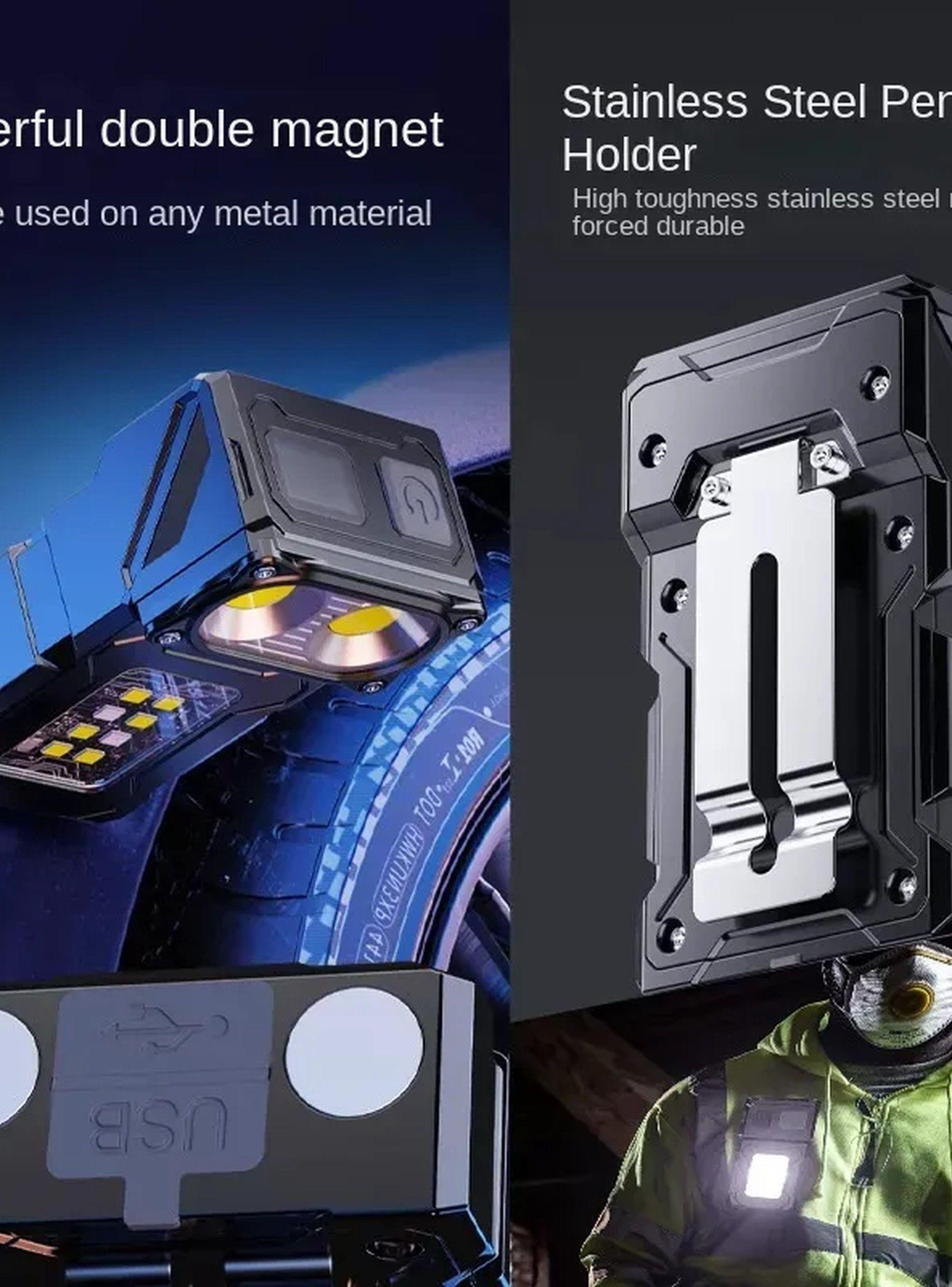 Linterna Recargable COB Alta Potencia Pantalla LED-6