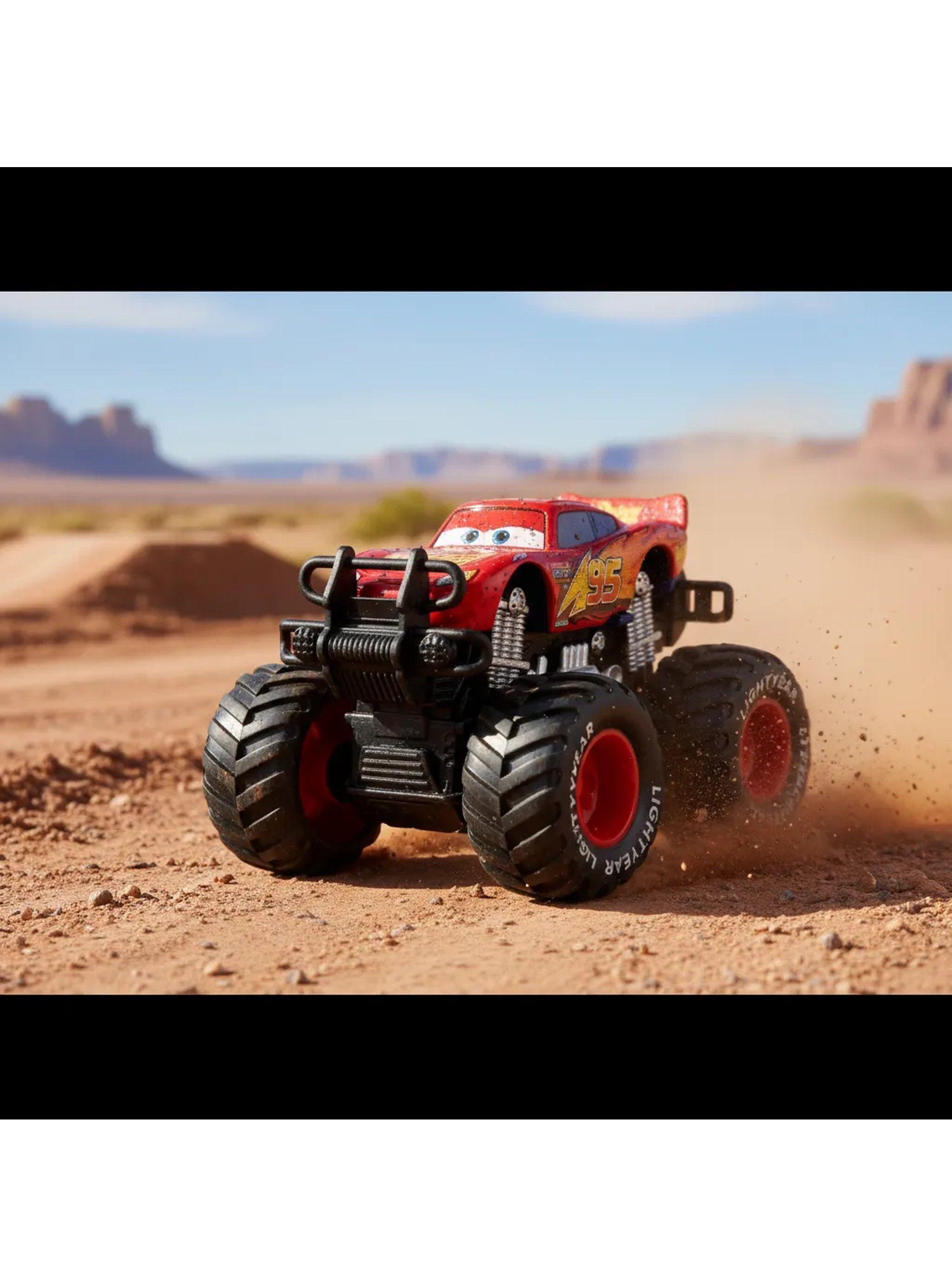 Camión de Juguete Monster Truck 11 cm Rayo Rojo Plástico Durable-6