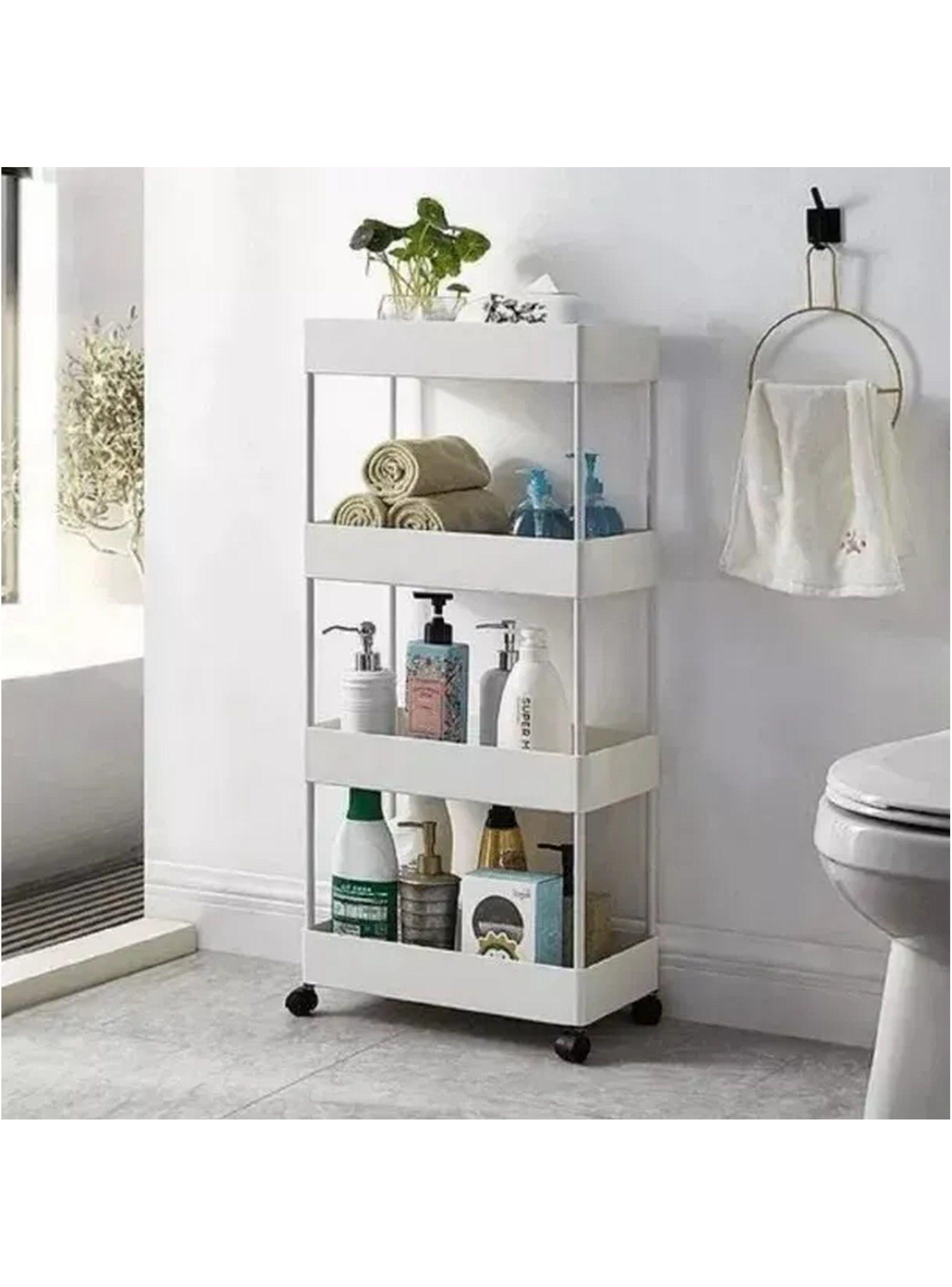 Estante con Ruedas de 4 Niveles Blanco Multiusos-1