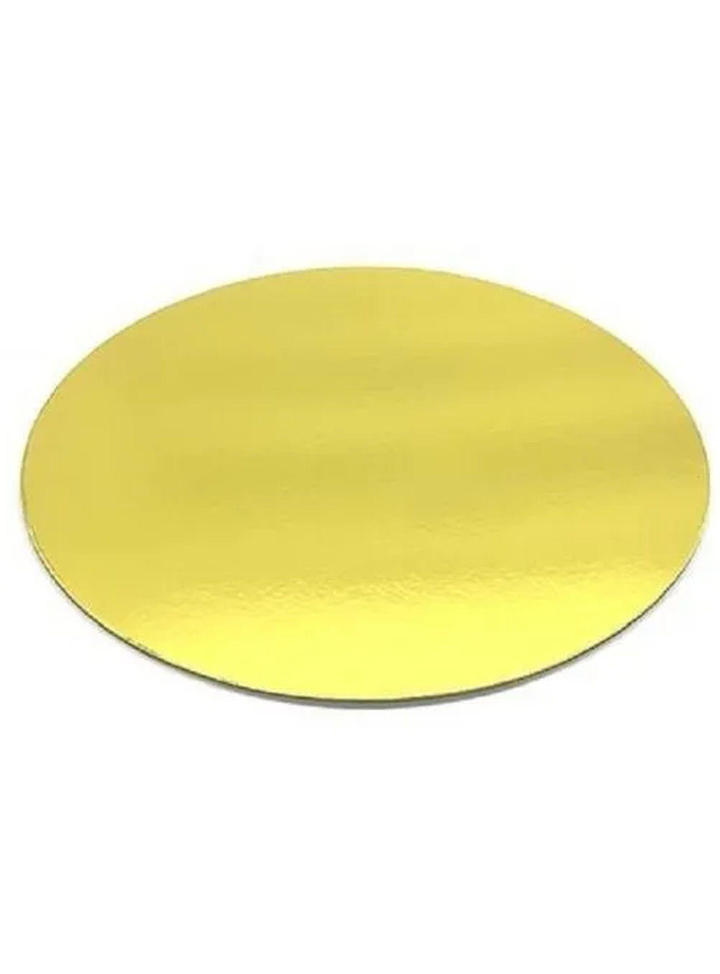 Base Redonda Para Tortas Dorada 30 cm Grosor 2 mm Pack 12 Unidades-0