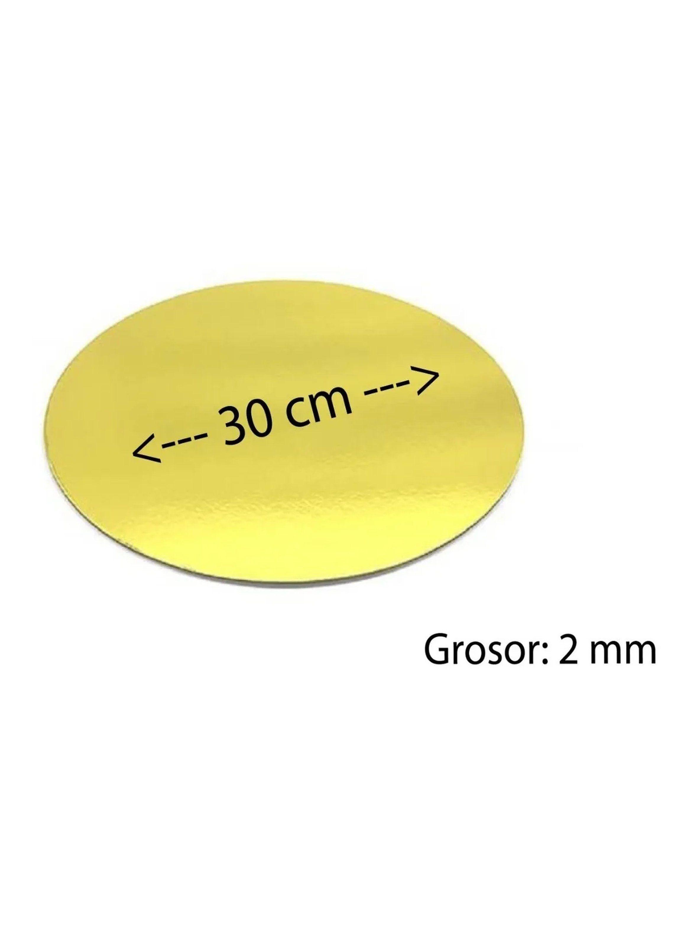 Base Redonda Para Tortas Dorada 30 cm Grosor 2 mm Pack 12 Unidades-1